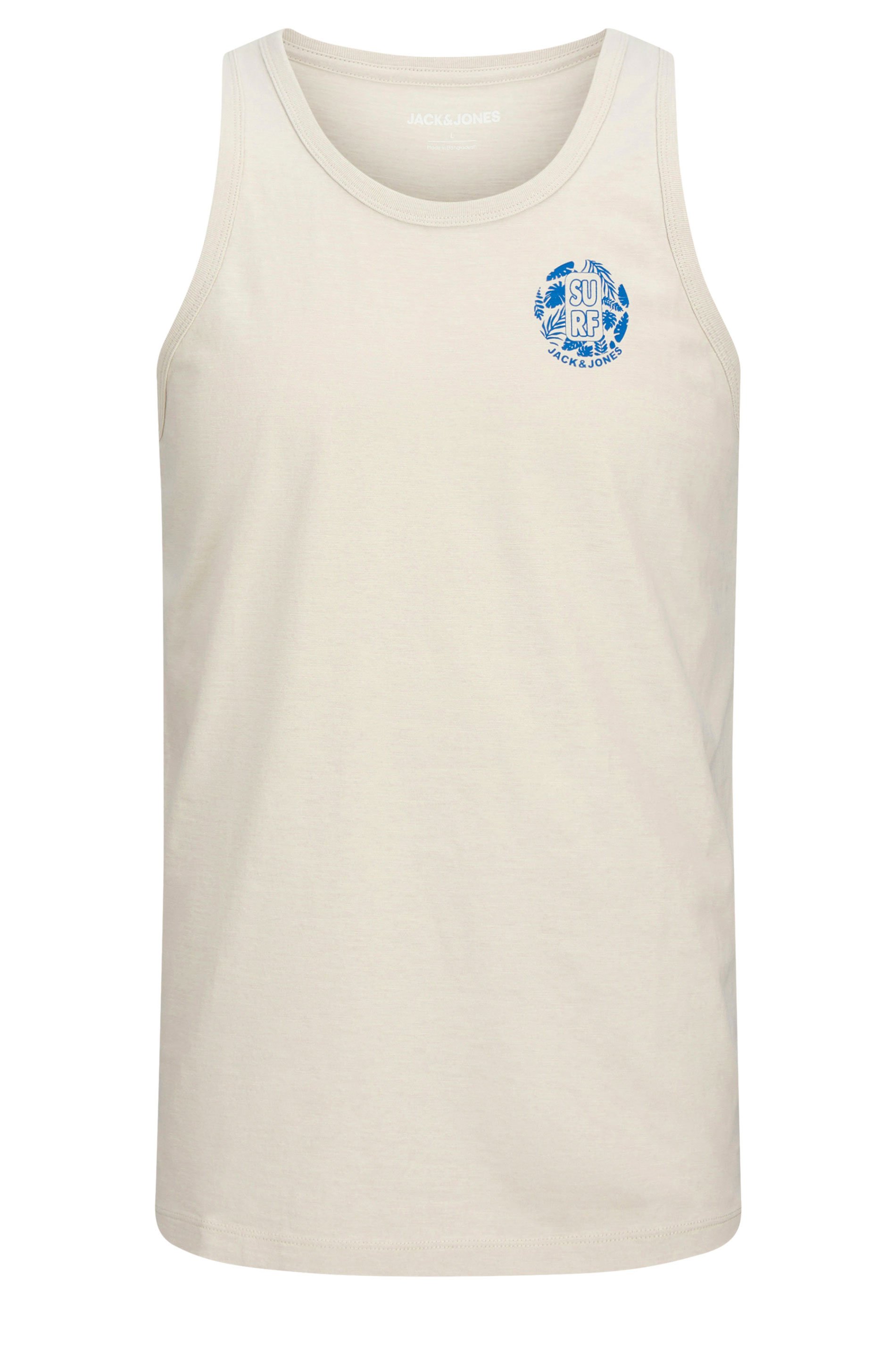 JACK & JONES Big & Tall 2 PACK Moonbeam White & Black Vests | BadRhino 5