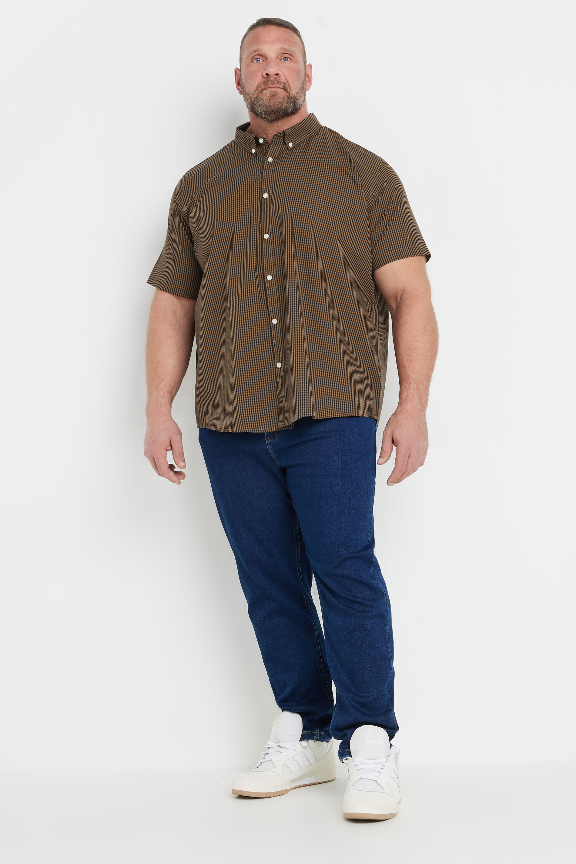 BadRhino Big & Tall Brown Gingham Check Shirt | BadRhino 5