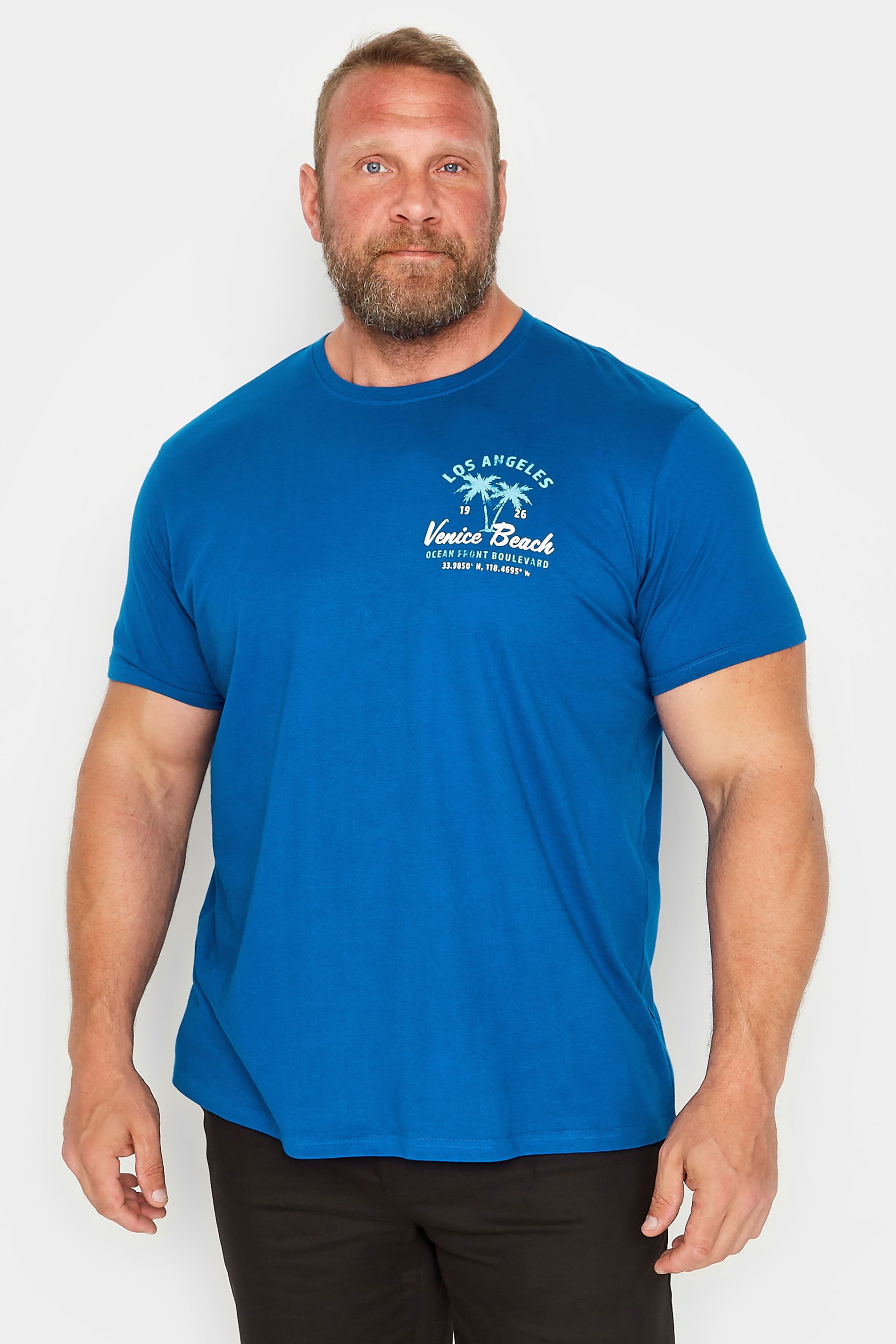 BadRhino Big & Tall Blue Venice Beach Print T-Shirt