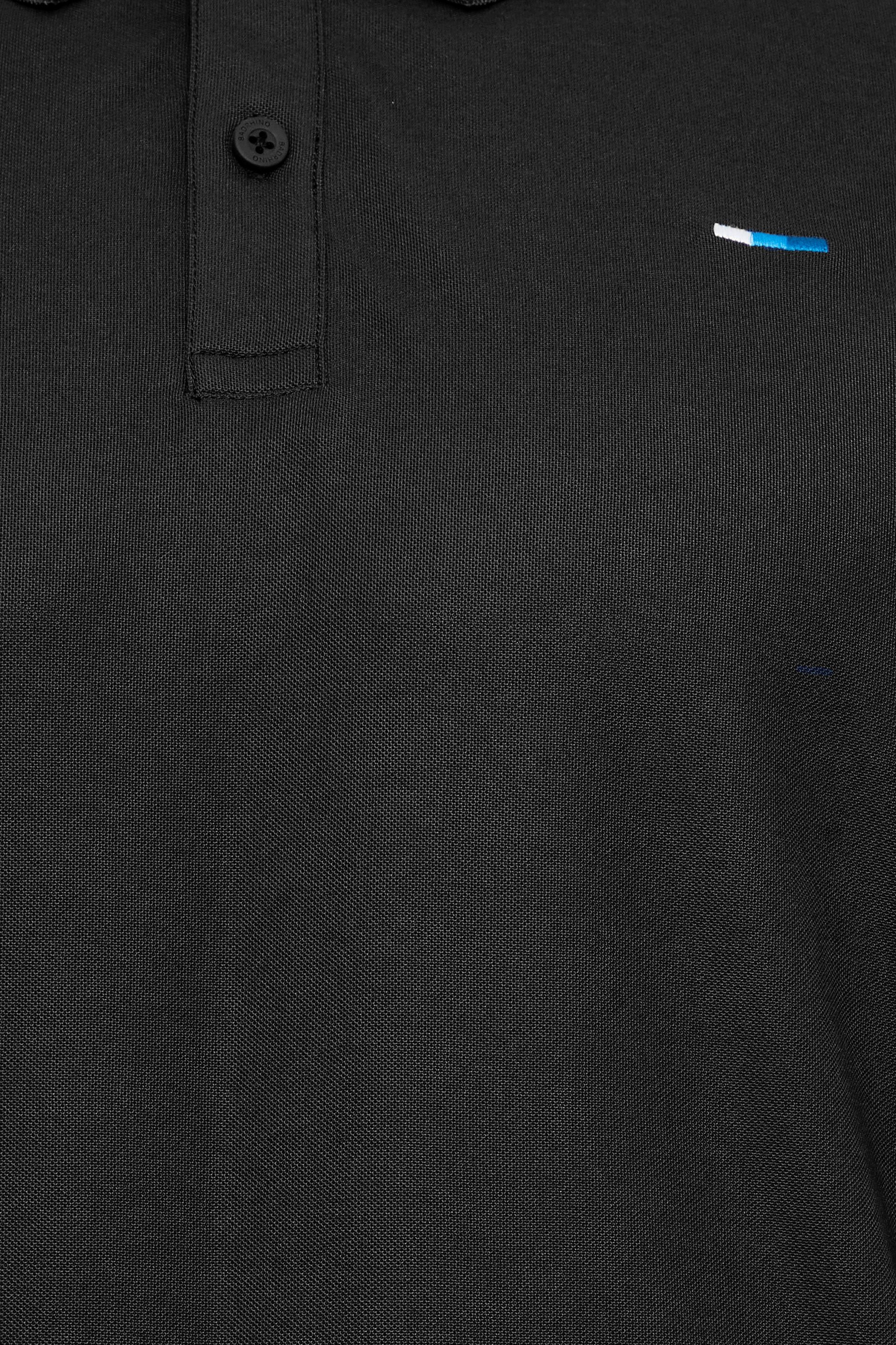 BadRhino Big & Tall Black Pique Golf Polo Shirt | BadRhino 3