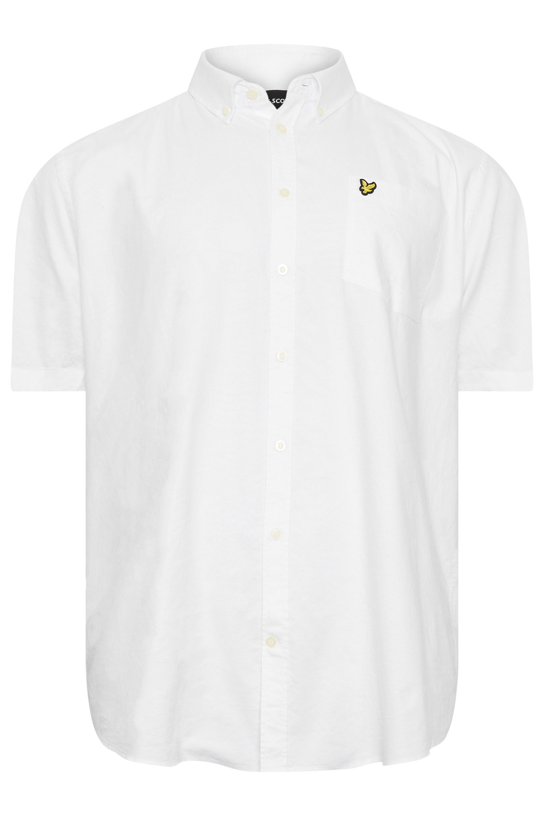 LYLE & SCOTT Big & Tall White Short Sleeve Oxford Shirt | BadRhino 2