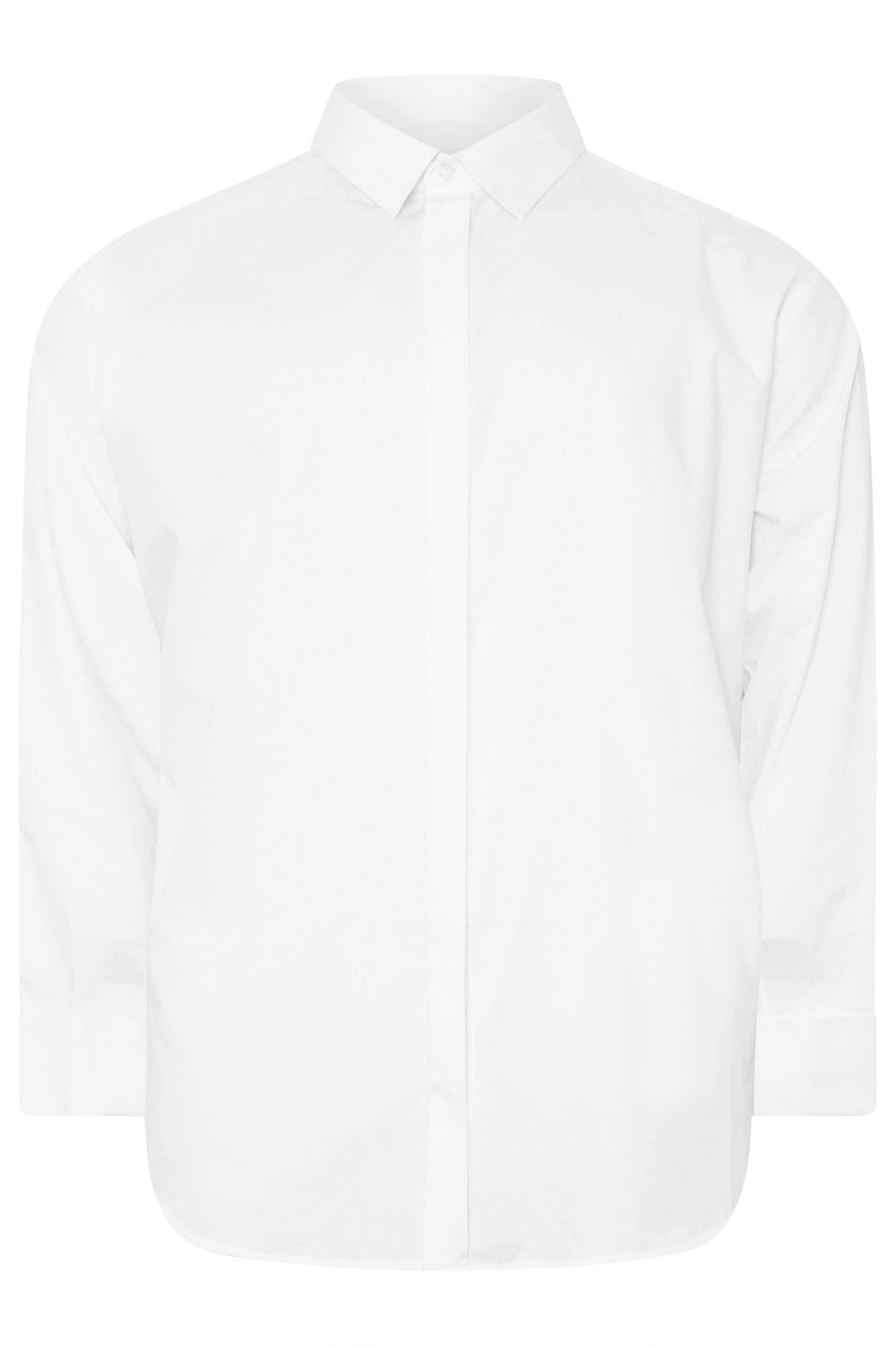 BadRhino Big & Tall White Long Sleeve Formal Shirt | BadRhino 4