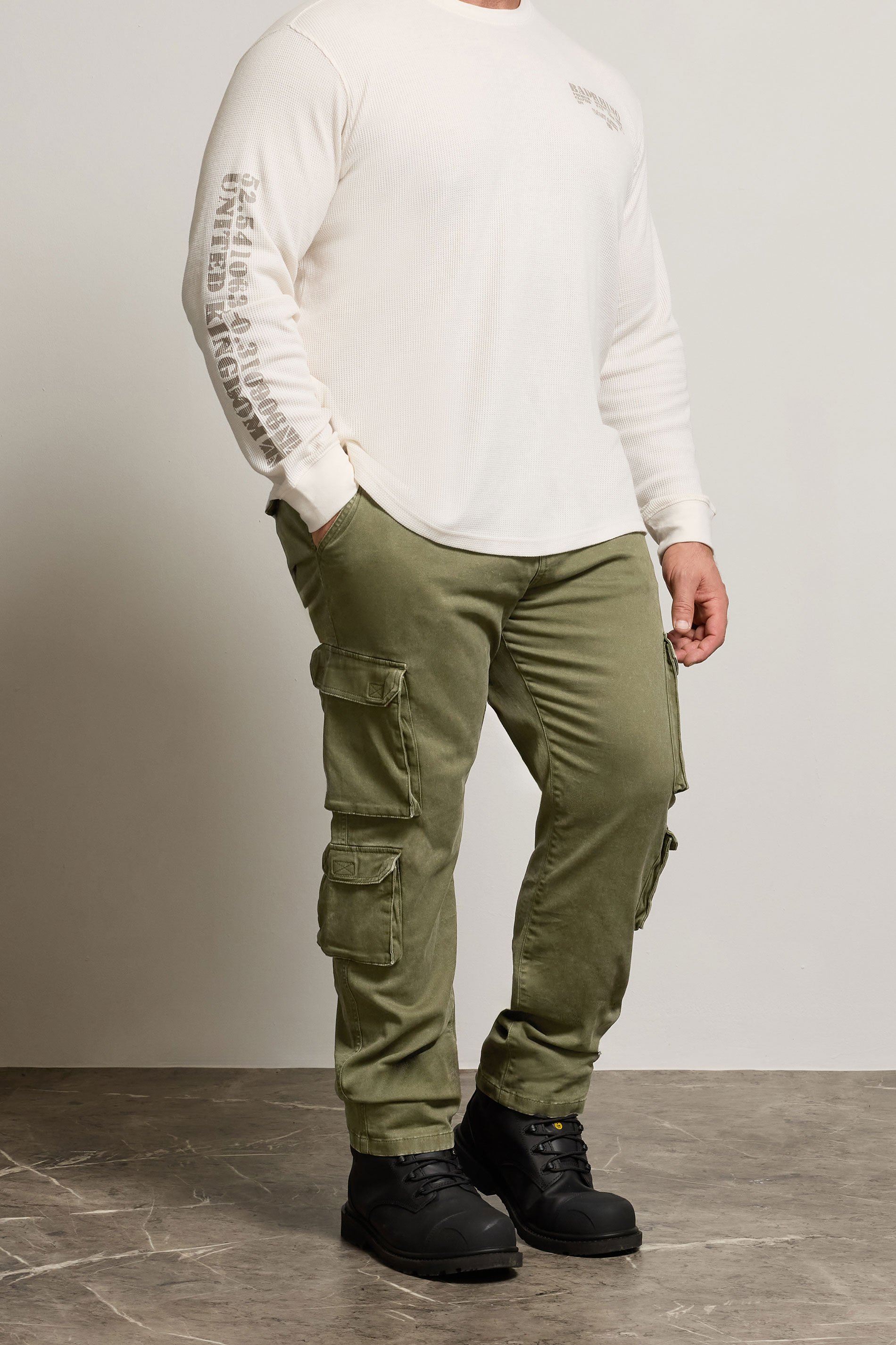 BadRhino Big & Tall Olive Green Cargo Trousers | BadRhino 1