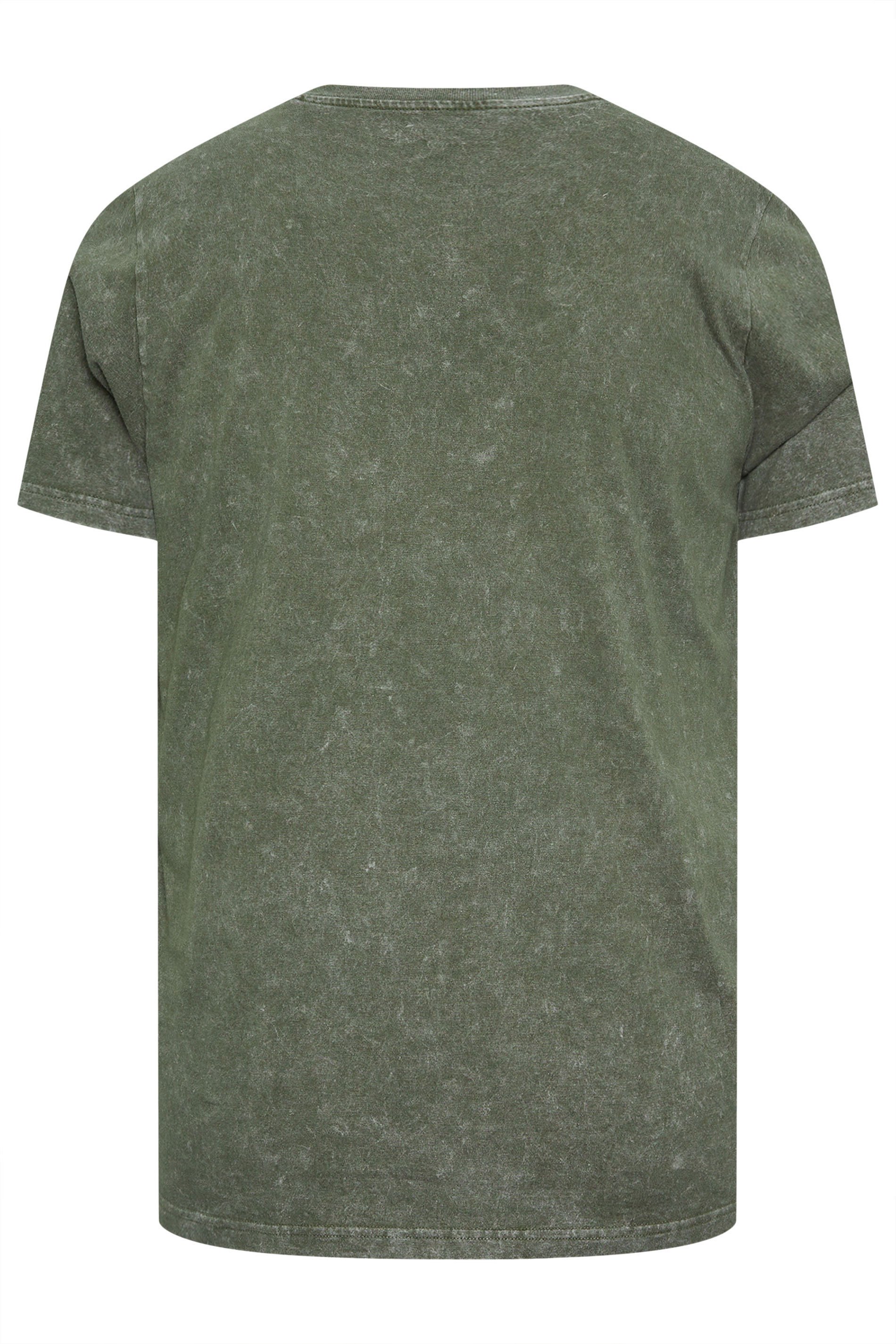 BadRhino Big & Tall Khaki Green Acid Wash T-Shirt | BadRhino 7
