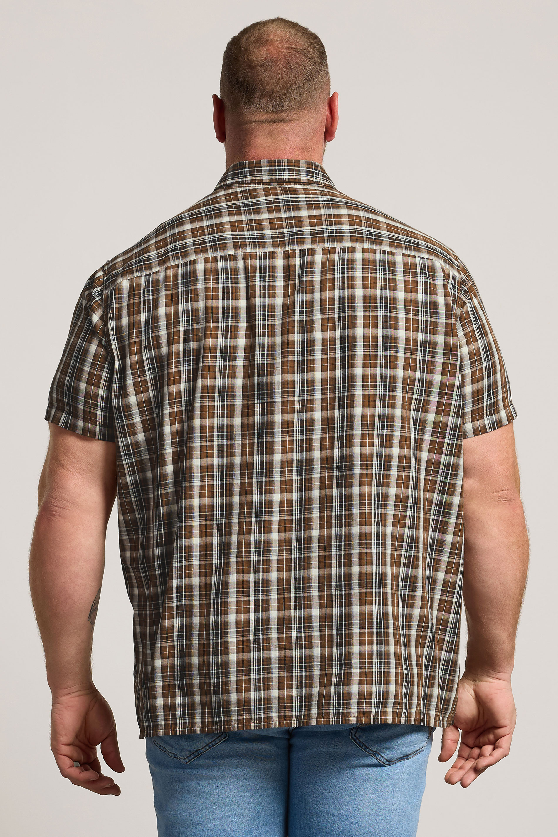 BadRhino Big & Tall Brown Check Shirt | BadRhino 2