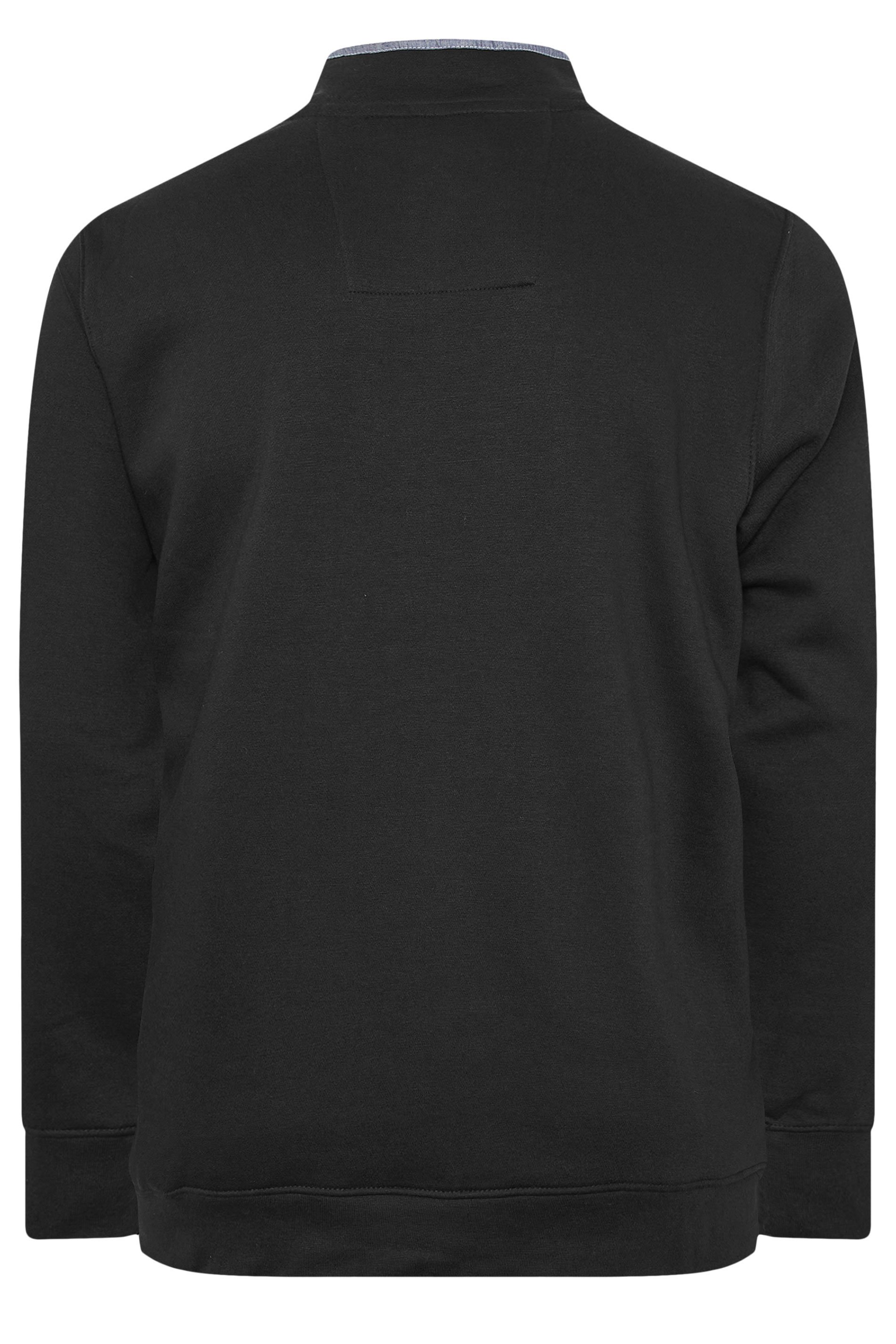 D555 Big & Tall Black Embroidery Quarter Zip Fleece | BadRhino 4