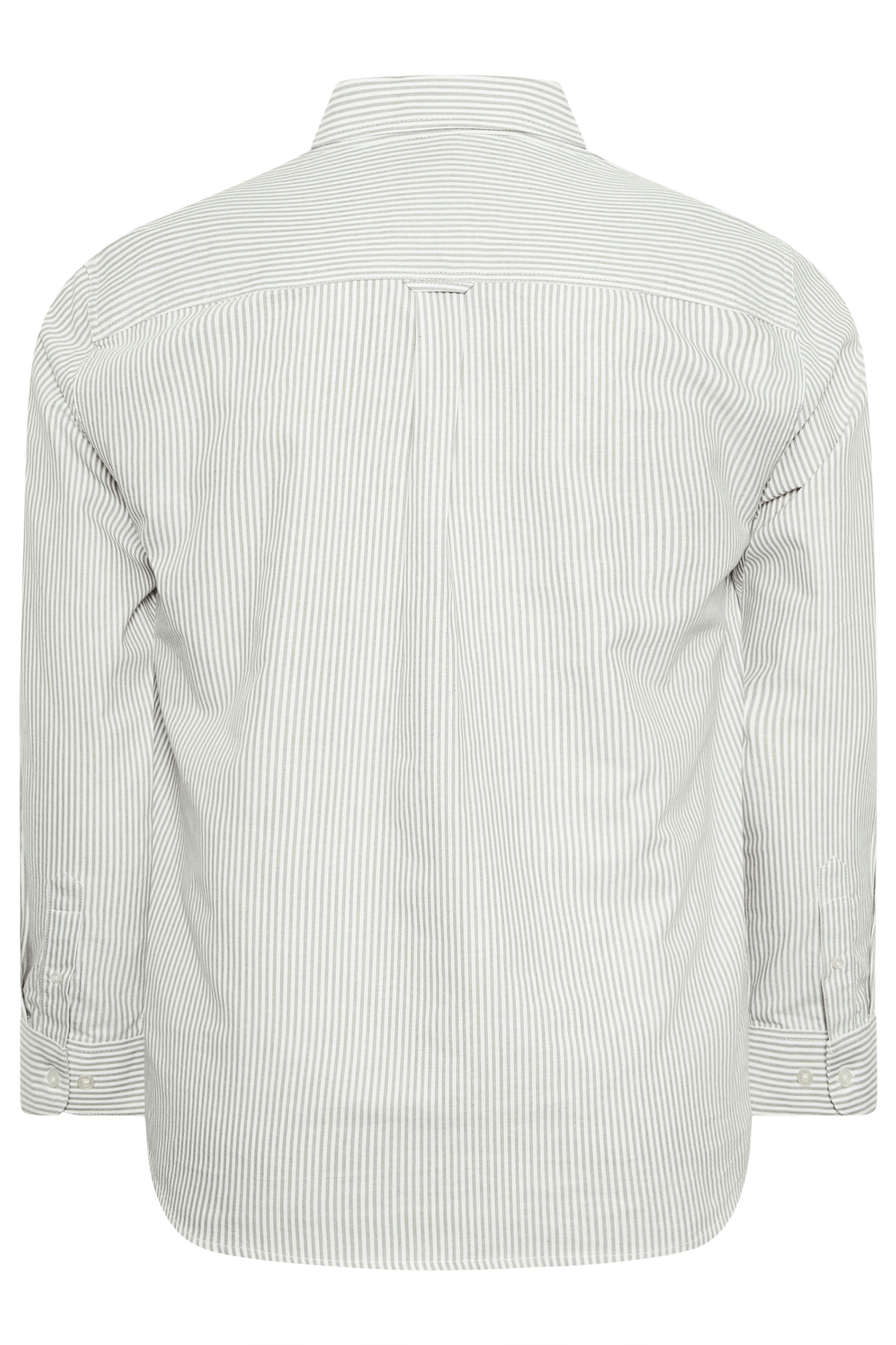 BadRhino Big & Tall Green Stripe Long Sleeve Oxford Shirt | BadRhino 3