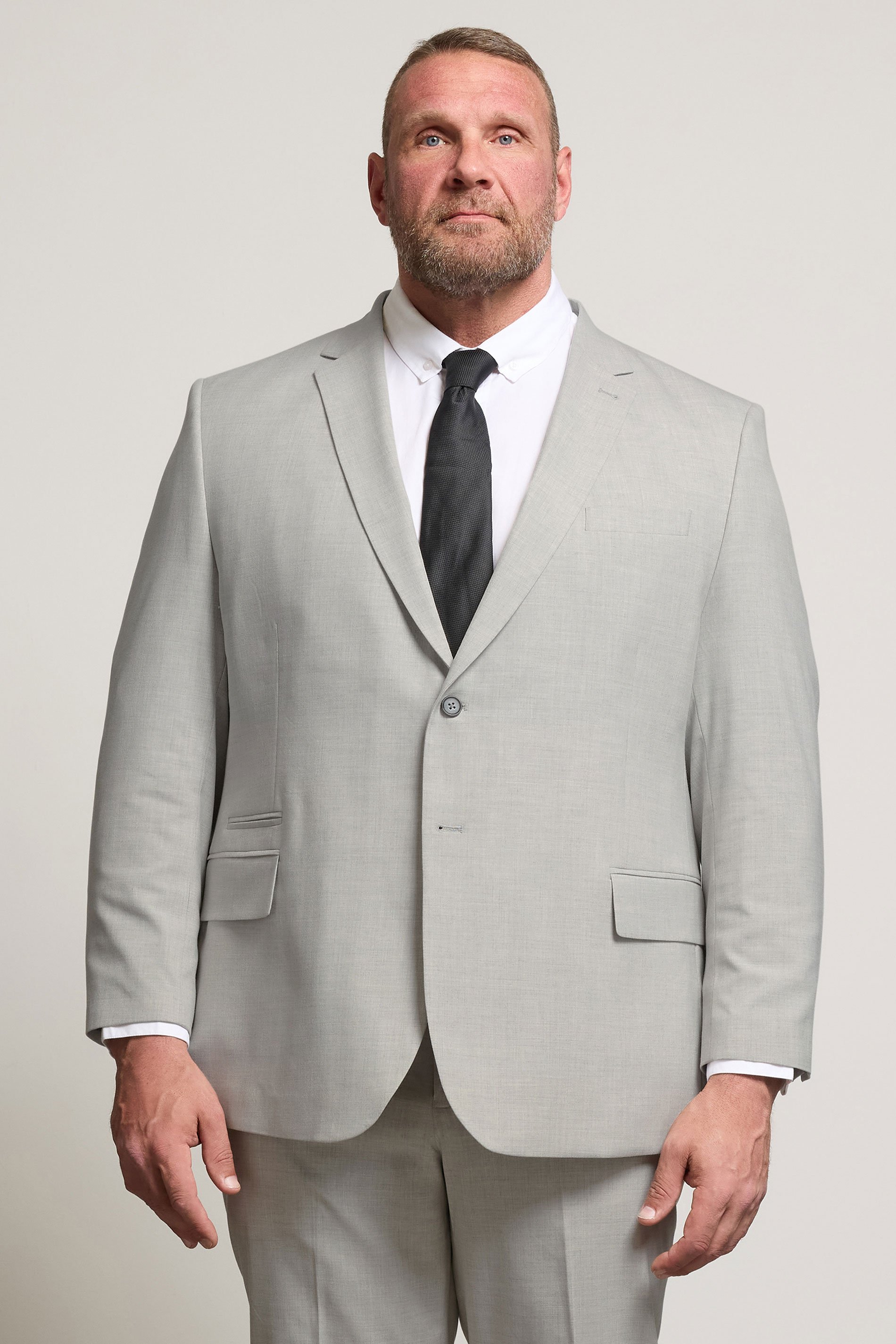 BadRhino Tailoring Big & Tall Grey Plain Suit Jacket | BadRhino 1