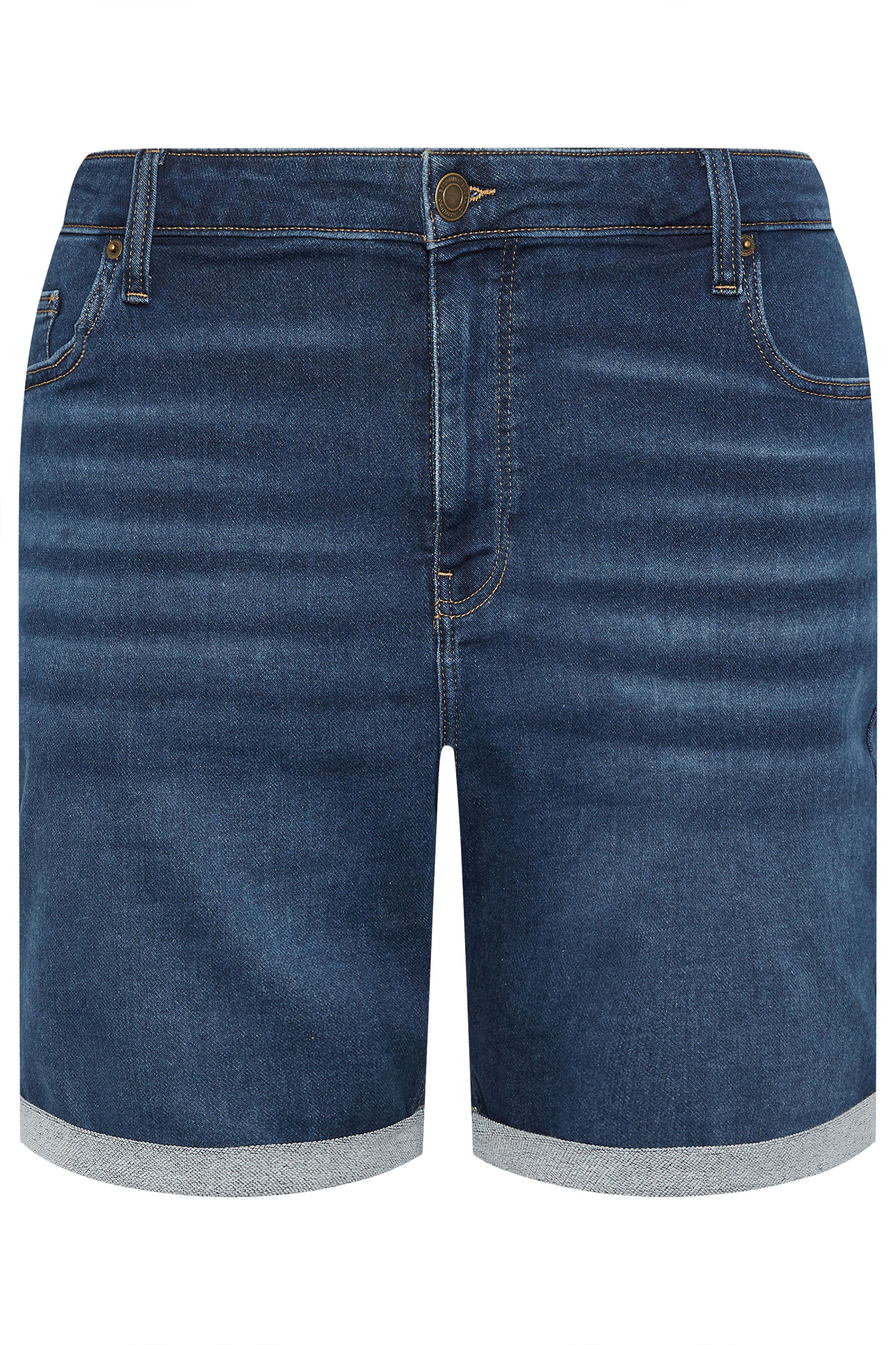 BadRhino Big & Tall Indigo Blue Knitted Denim Shorts | BadRhino 6