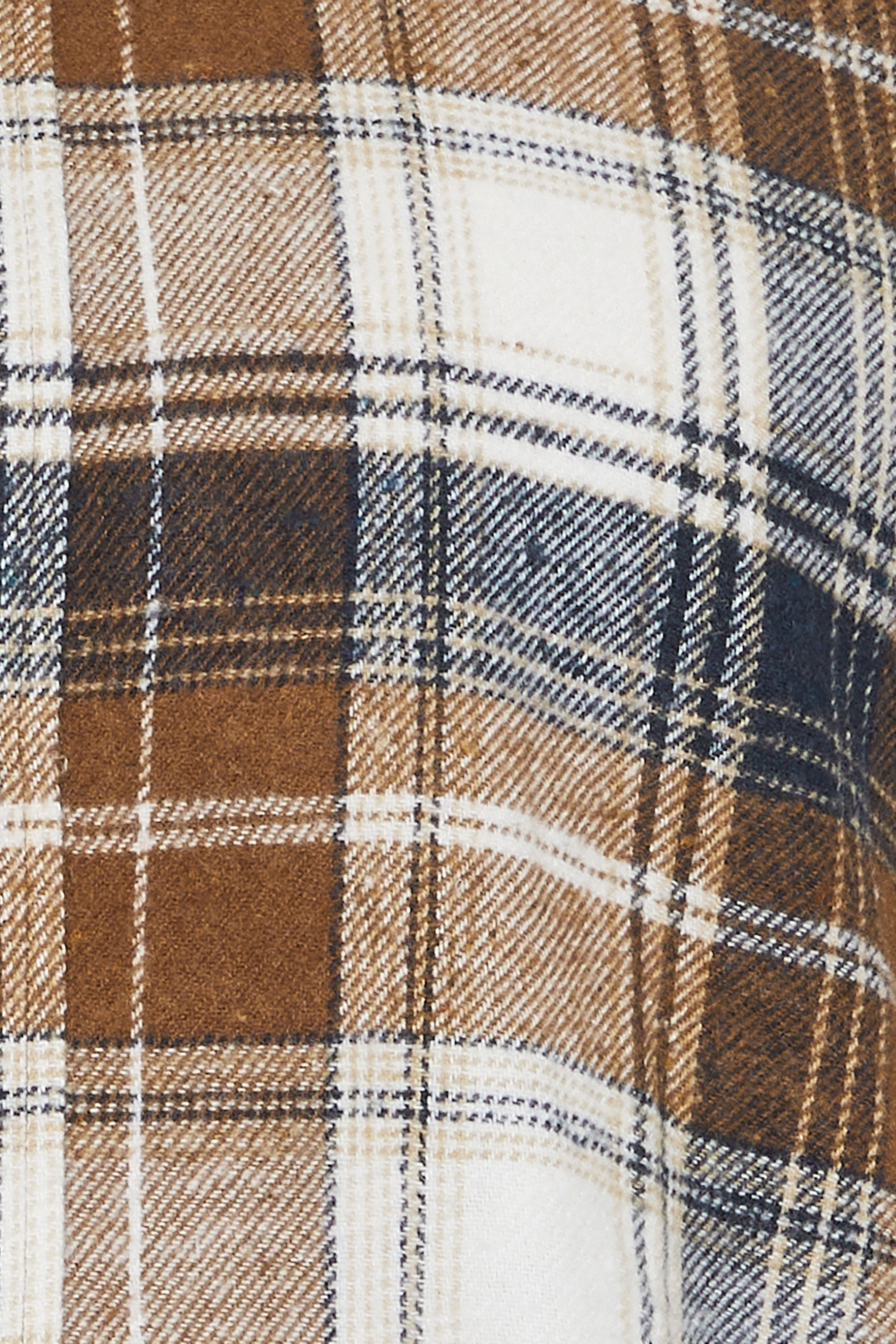 BadRhino Big & Tall Tan Brown & Navy Blue Brushed Checked Shirt | BadRhino 8