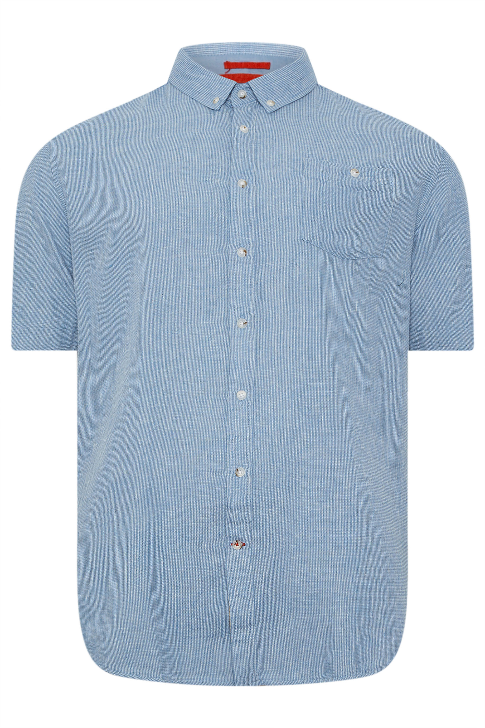 D555 Navy Blue Striped Linen Shirt | BadRhino 3