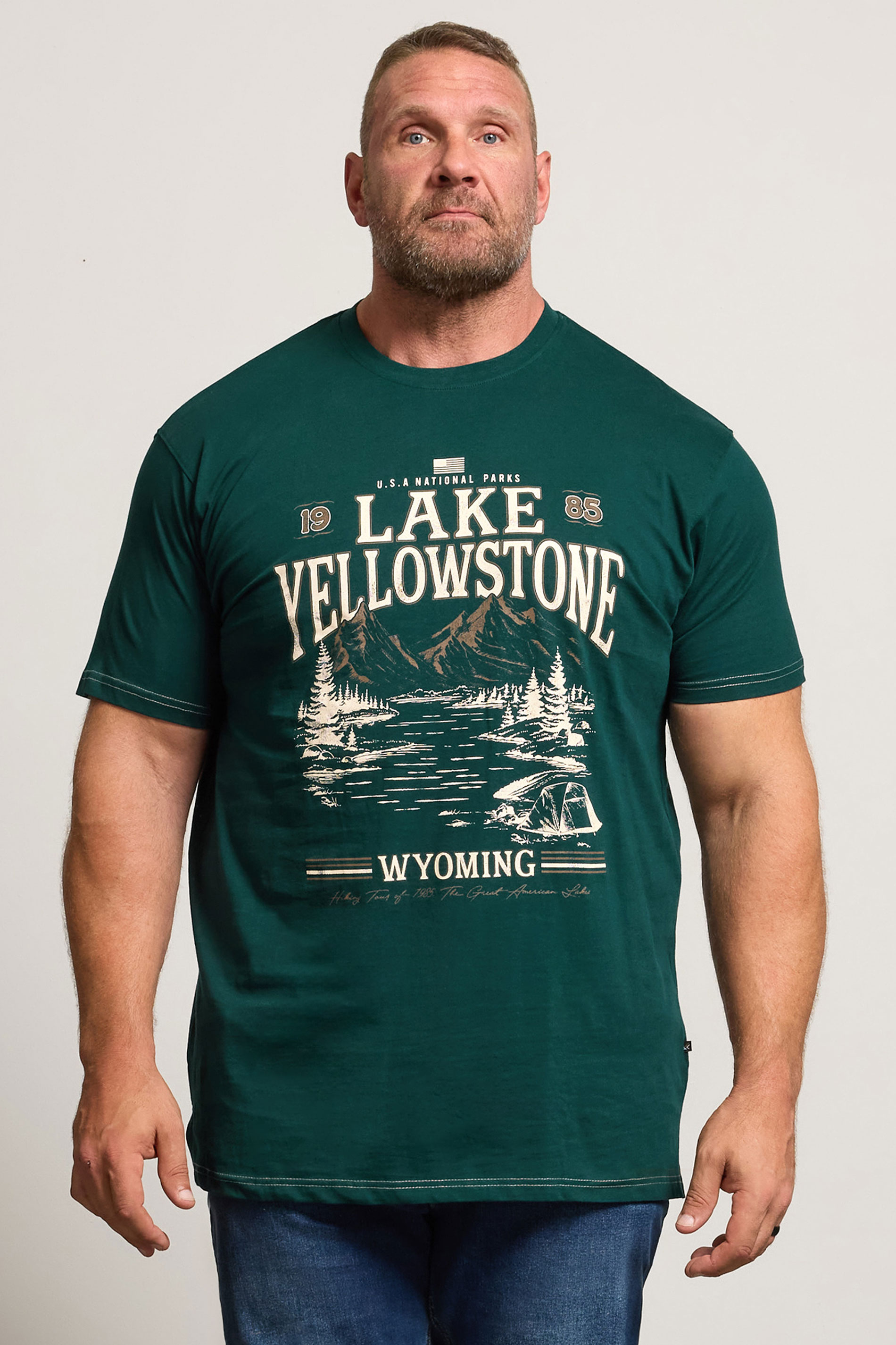 KAM Big & Tall Green Lake Yellowstone Graphic T-Shirt | BadRhino 1