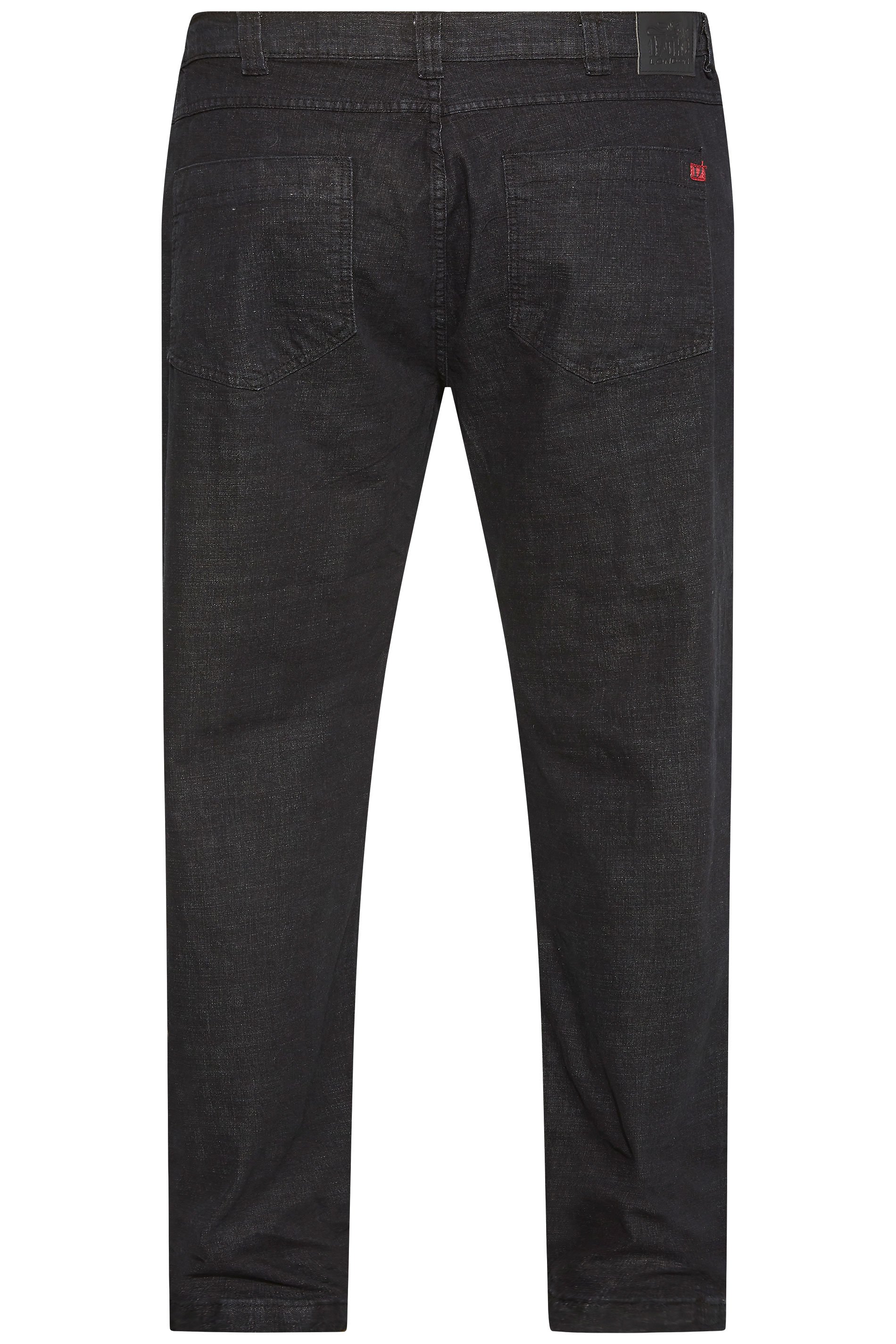 D555 Black Elasticated Waist Relaxed Fit Jeans | BadRhino 5