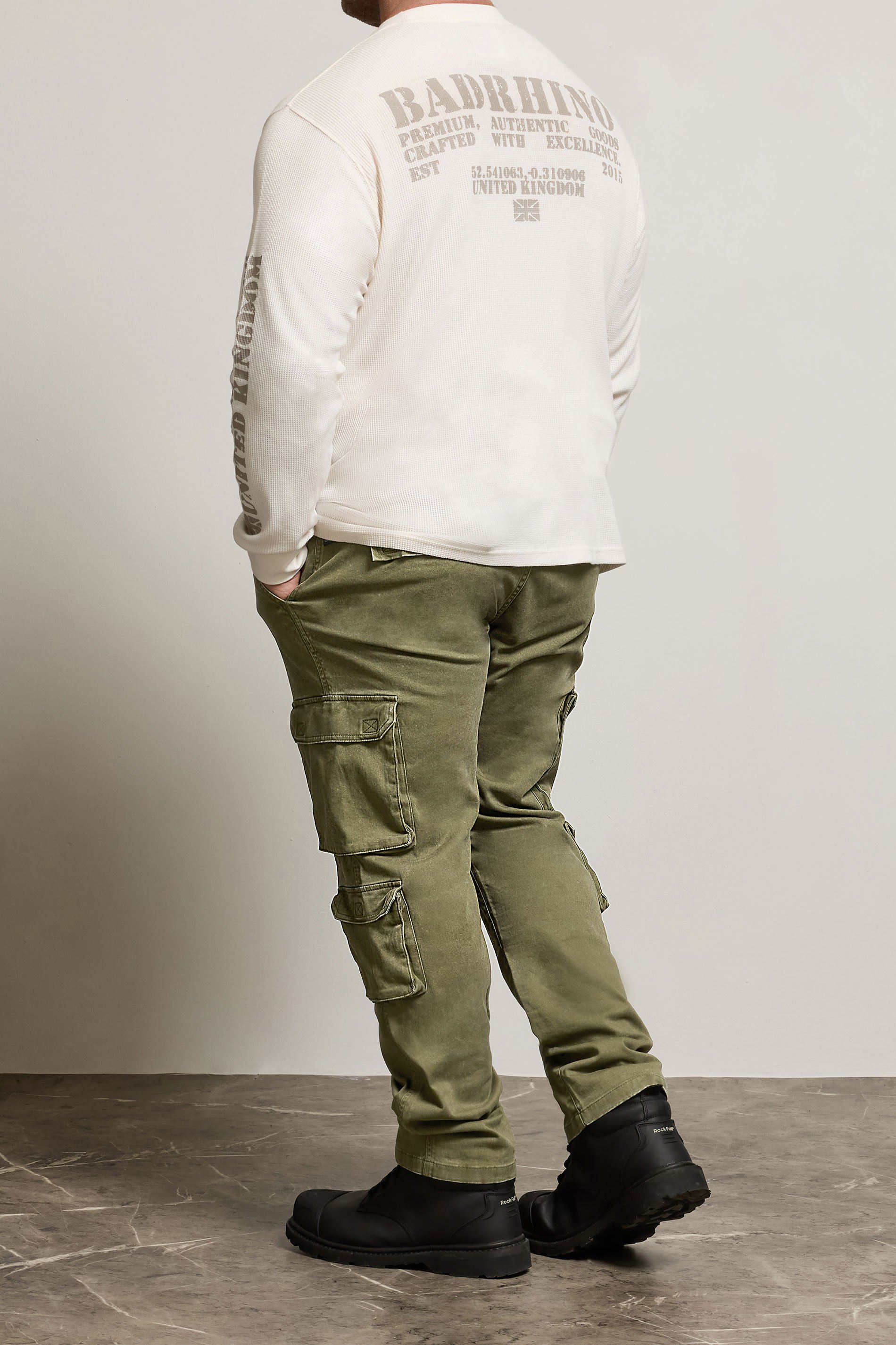 BadRhino Big & Tall Olive Green Cargo Trousers | BadRhino 3