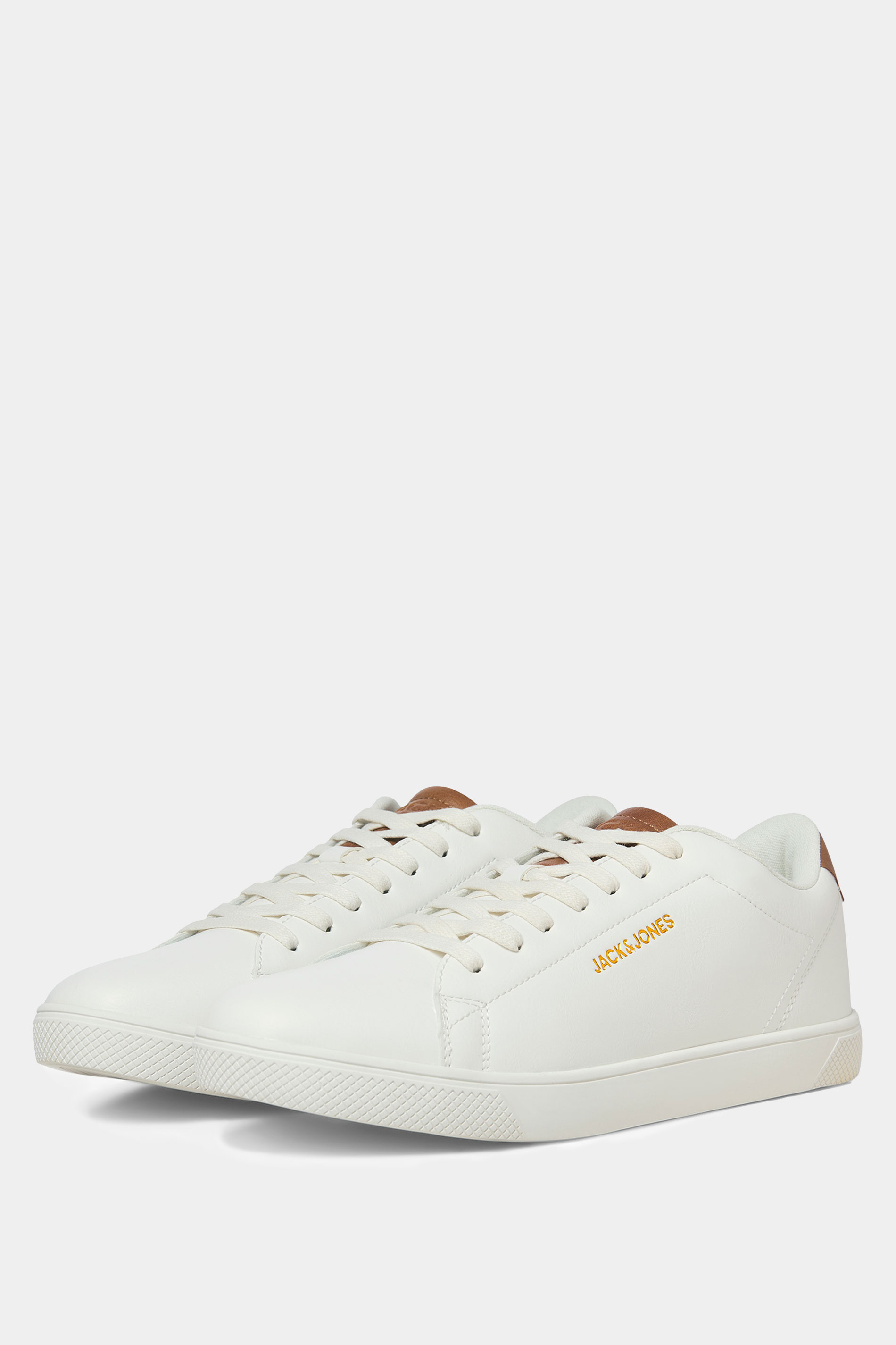 JACK & JONES White Lace Up Trainers | BadRhino 1