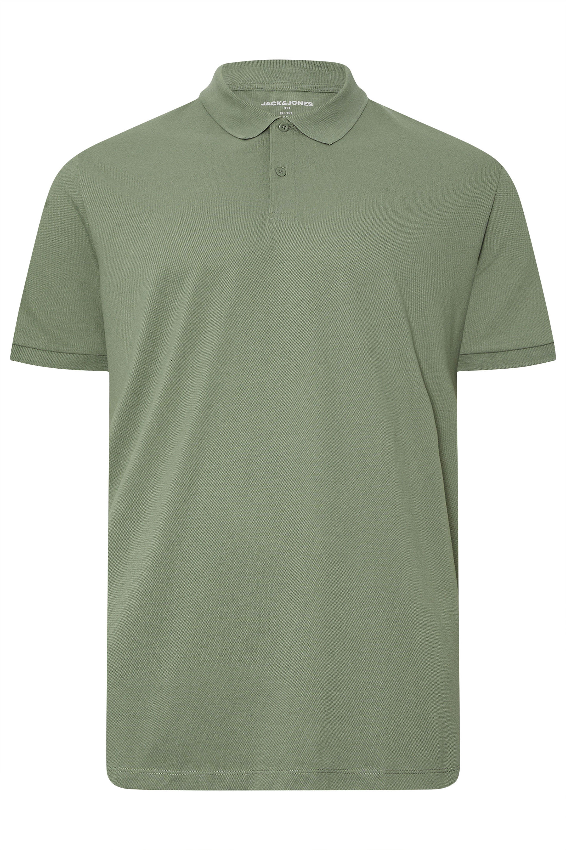 JACK & JONES Big & Tall 3 PACK Sage Green & Moonbeam White Polo shirts | BadRhino 4