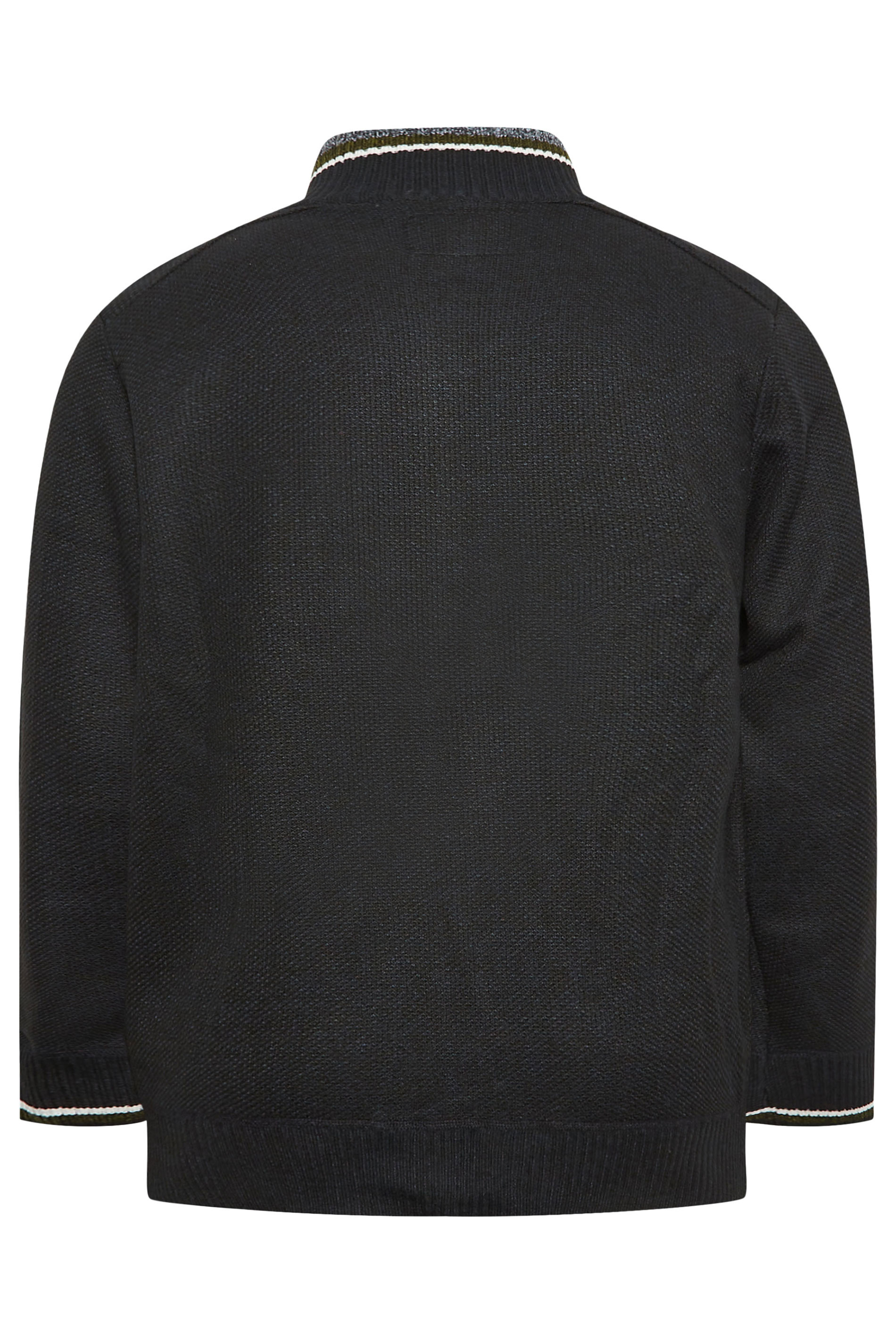 D555 Big & Tall Black Zip Through Sweatshirt | BadRhino 3