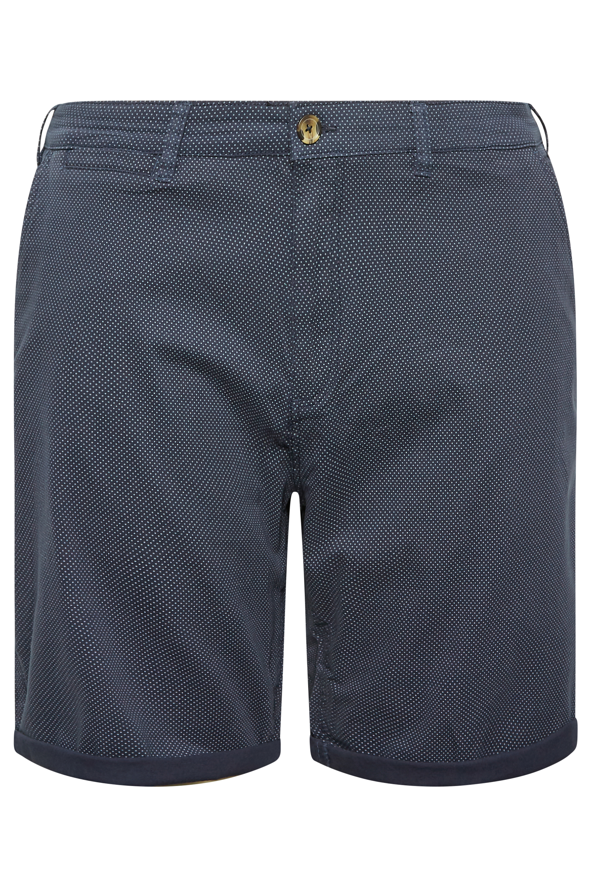 D555 Big & Tall Navy Blue Printed Chino Shorts | BadRhino 4