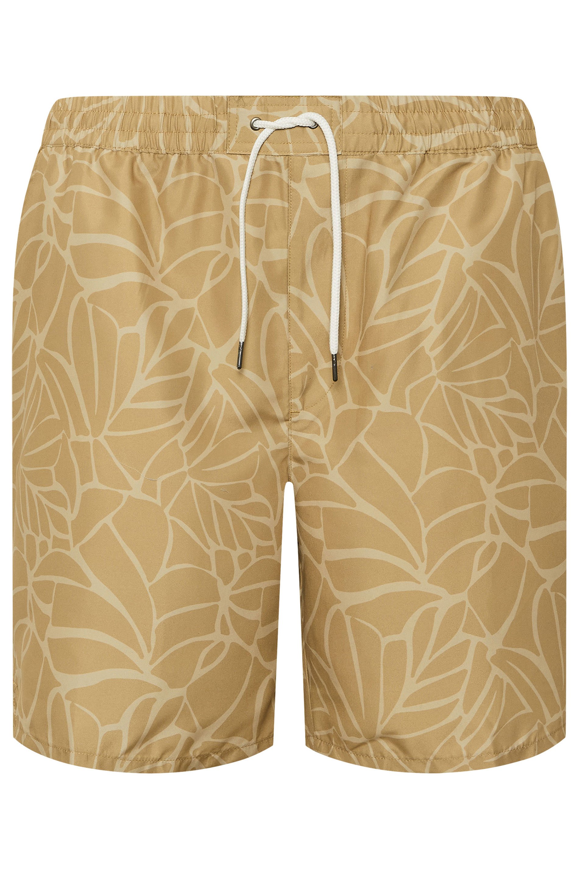 BadRhino Big & Tall Brown Abstract Print Swim Shorts | BadRhino 7