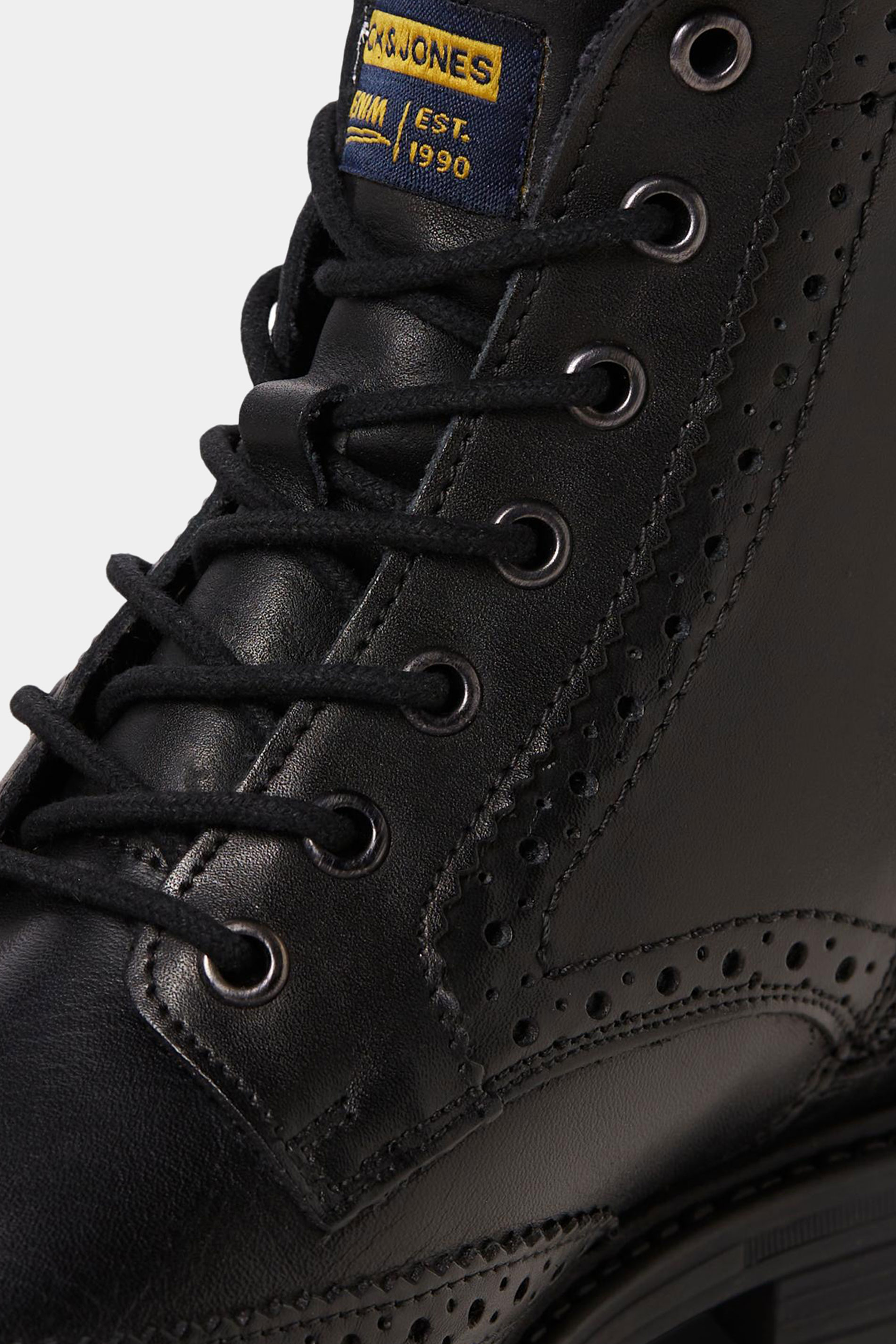 JACK & JONES Black Brogue Boot | BadRhino 5