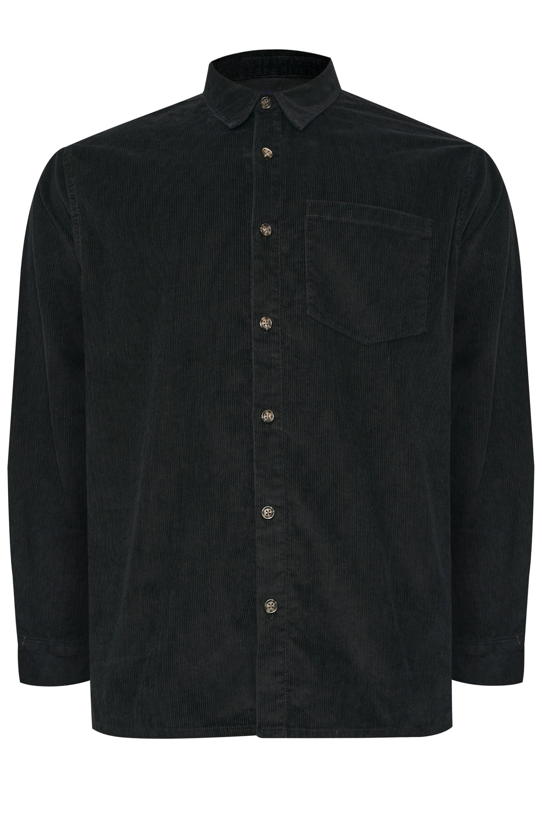 BadRhino Big & Tall Black Corduroy Overshirt | BadRhino 1