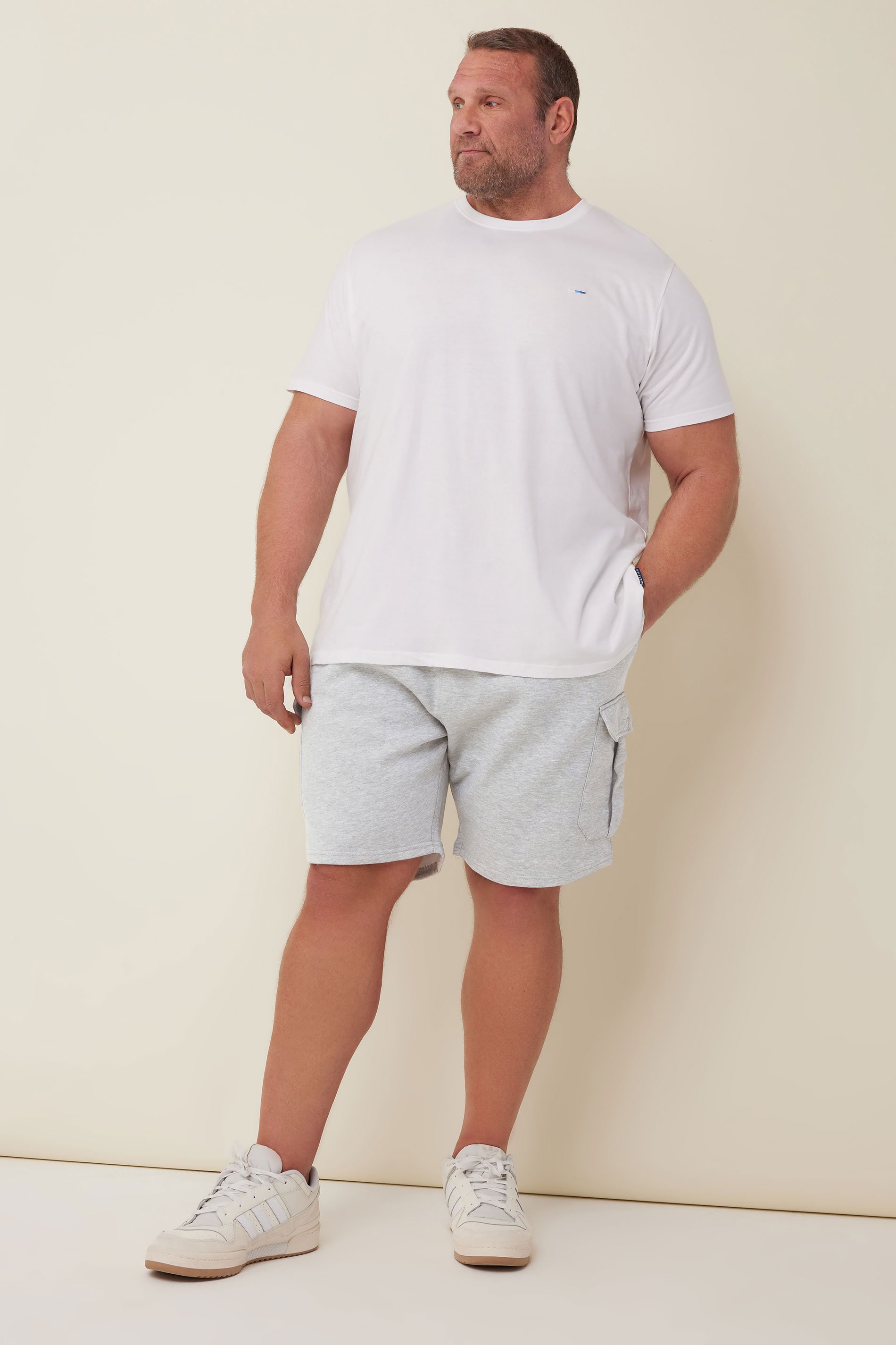 BadRhino Grey Marl Essential Cargo Jogger Shorts | BadRhino 2