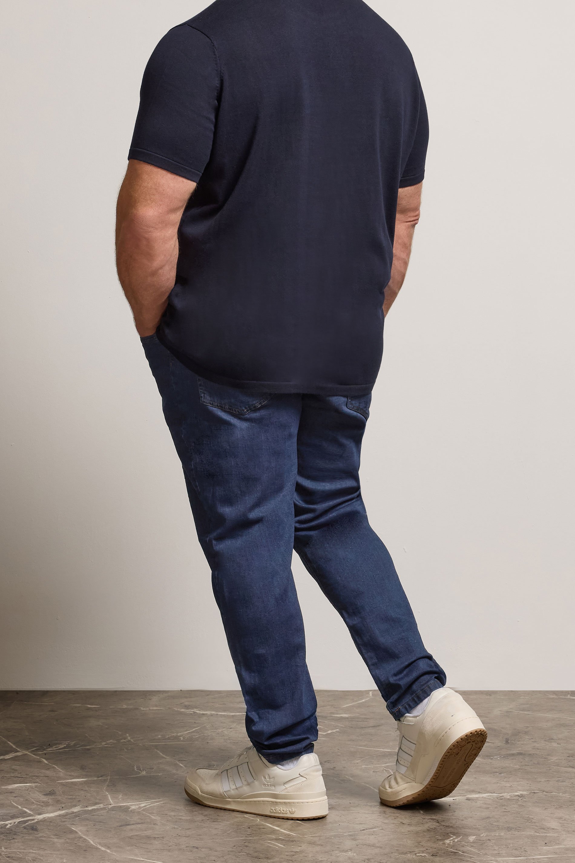 BadRhino Big & Tall Indigo Blue Tapered Fit Stretch Jeans | BadRhino 4