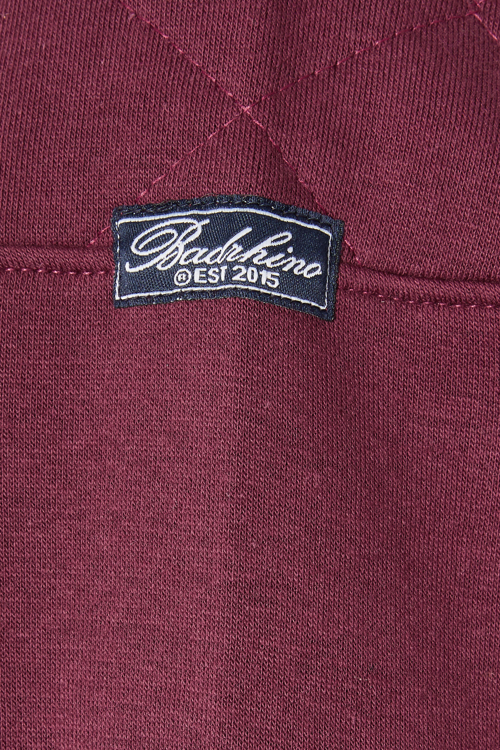 BadRhino Big & Tall Burgundy Red Diamond Quilted Quarter Zip Sweatshirt | BadRhino 5