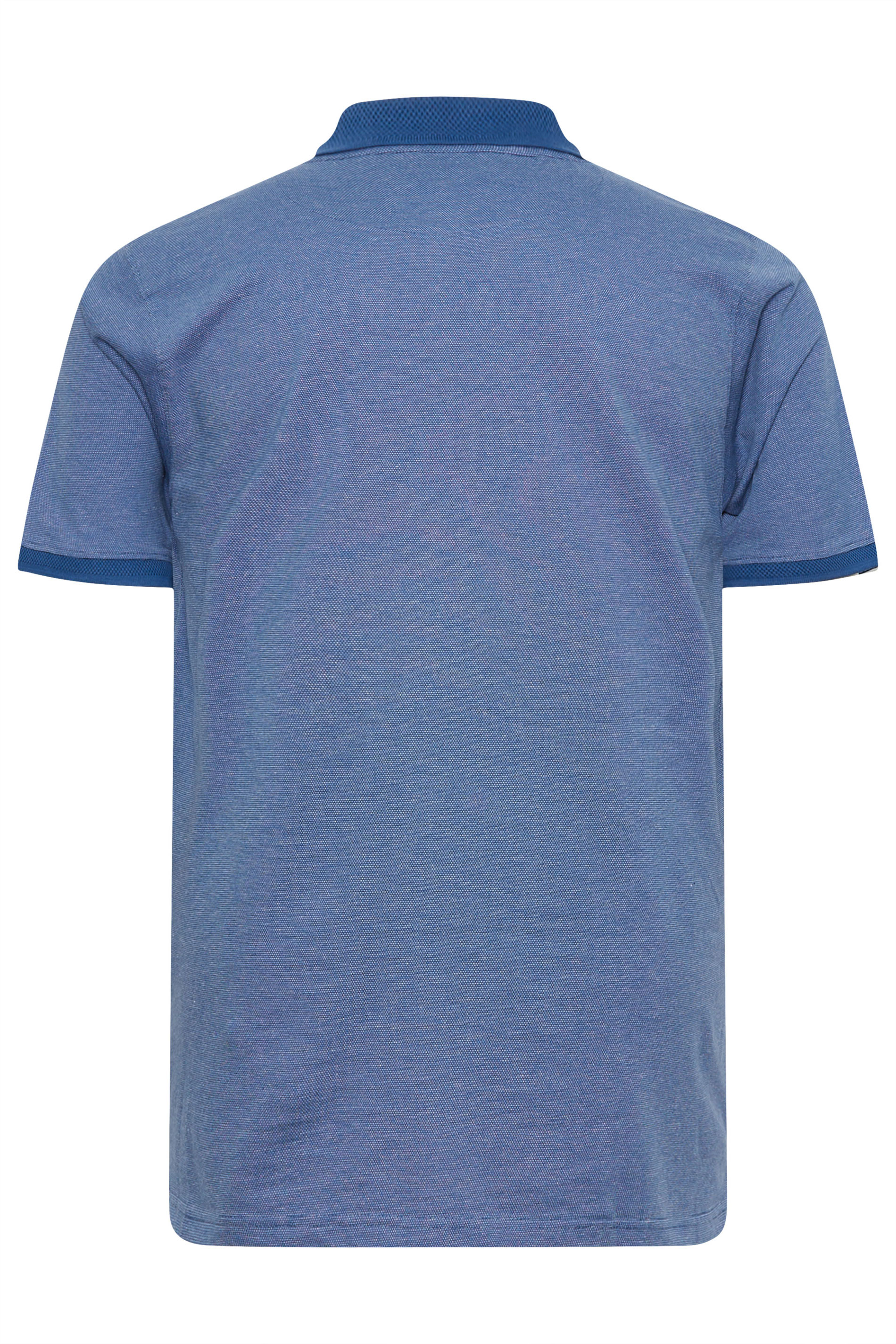 KAM Blue Dobby Pique Polo Shirt | BadRhino 4