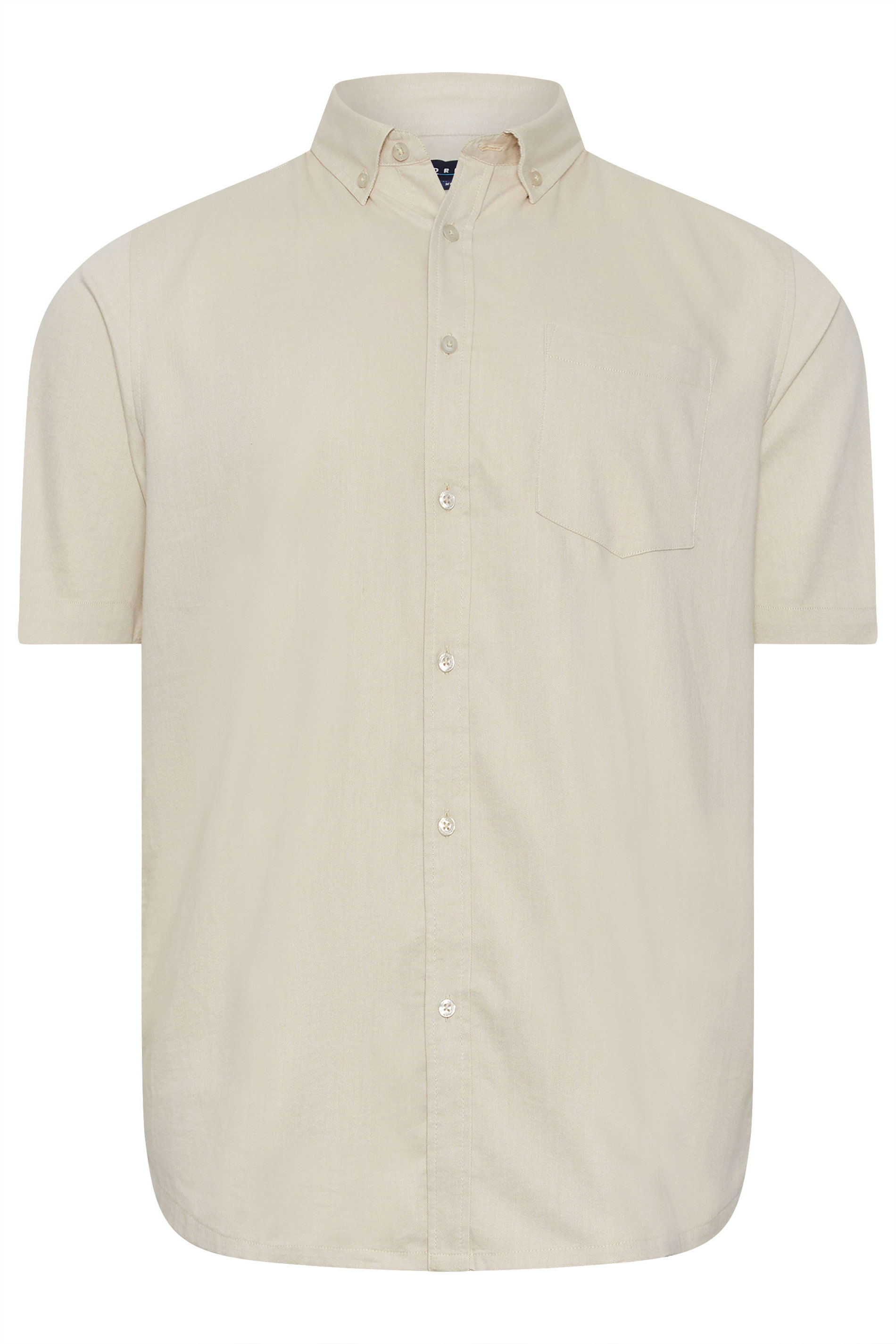 BadRhino Big & Tall Natural Beige Short Sleeve Oxford Shirt | BadRhino 3