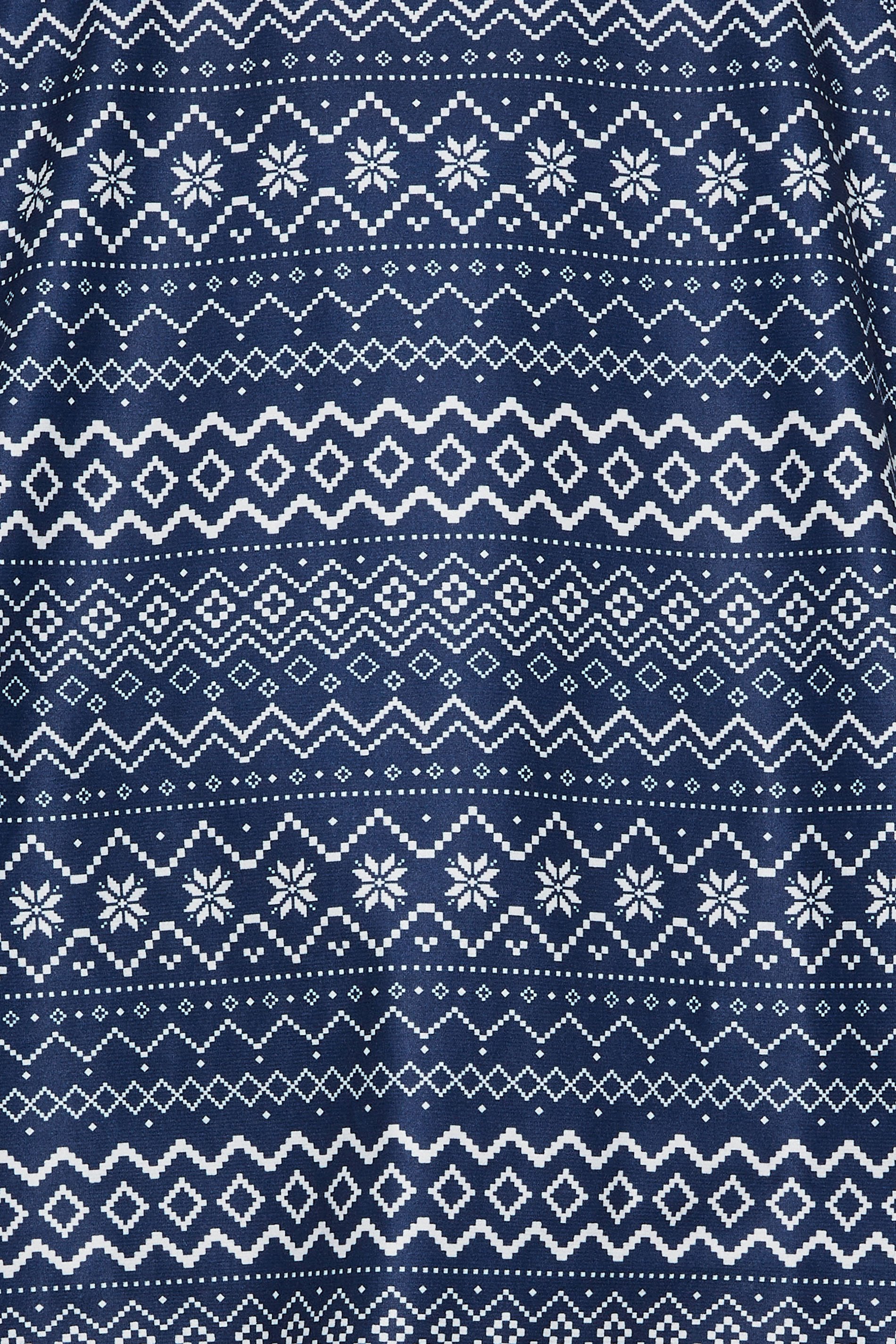 BadRhino Big & Tall Navy Blue Fairisle Pyjama Set | BadRhino 4