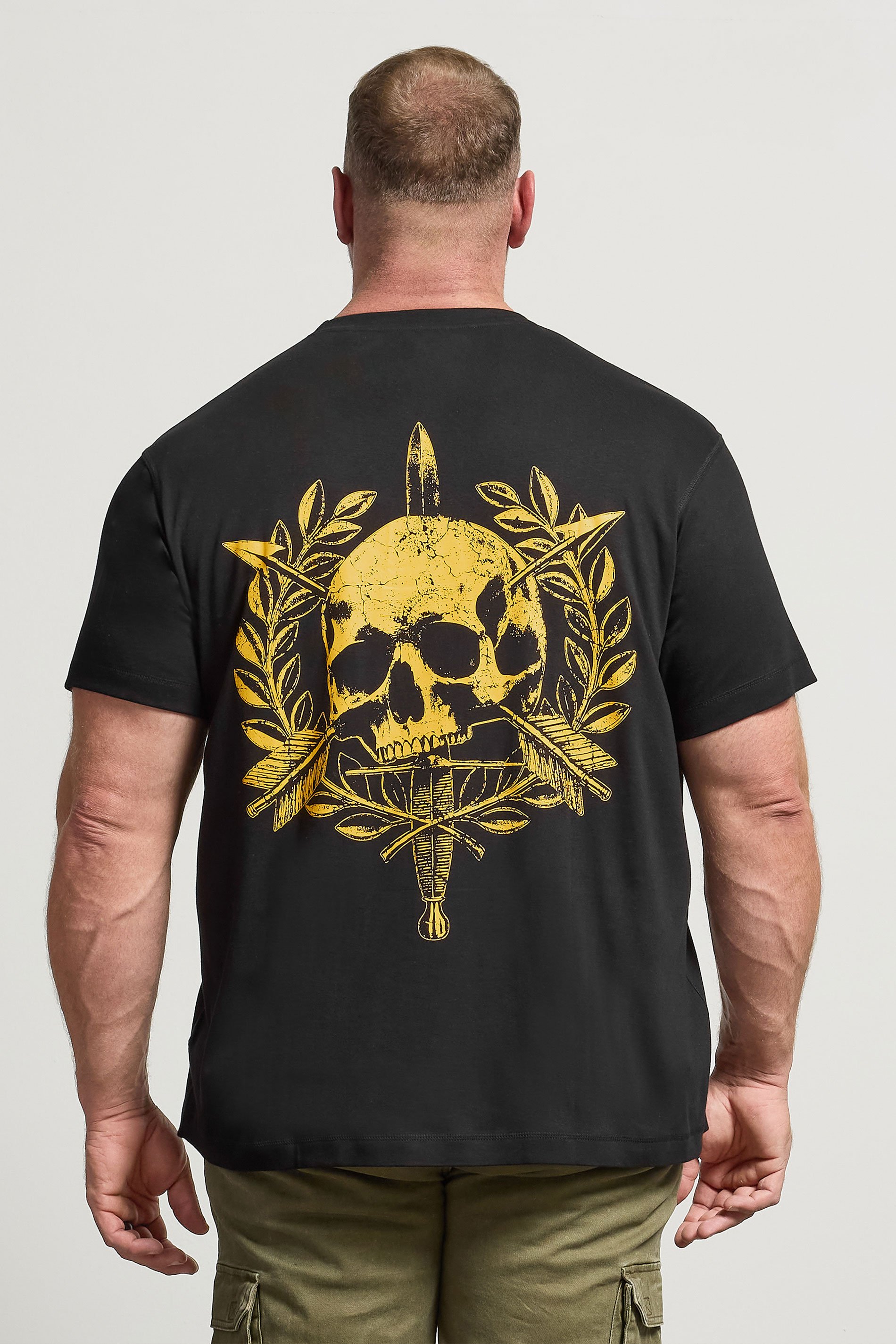BadRhino Big & Tall Black Skull Emblem Graphic T-Shirt | BadRhino 3