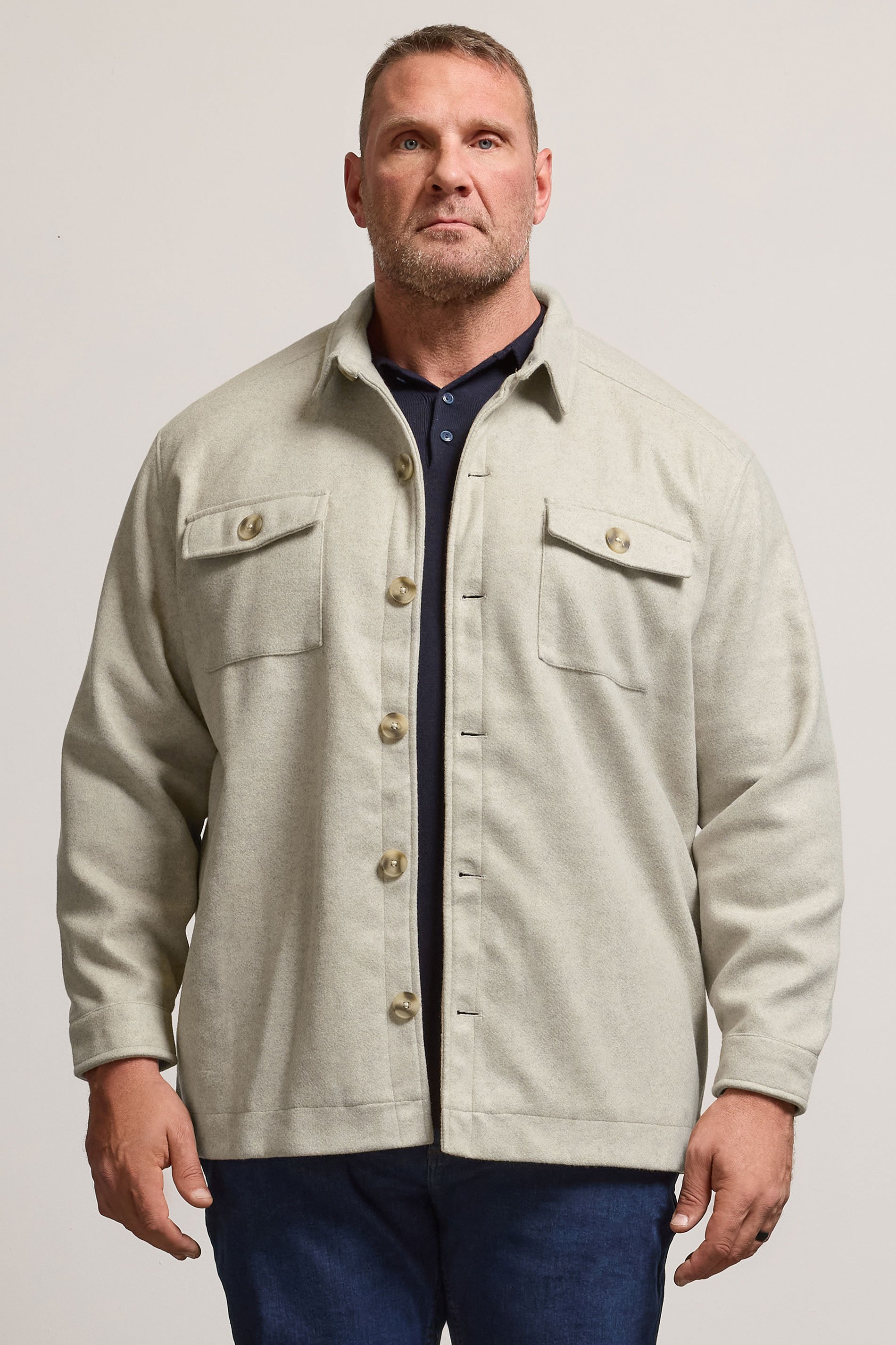 BadRhino Big & Tall Natural Brown Premium Button Down Shacket | BadRhino 1