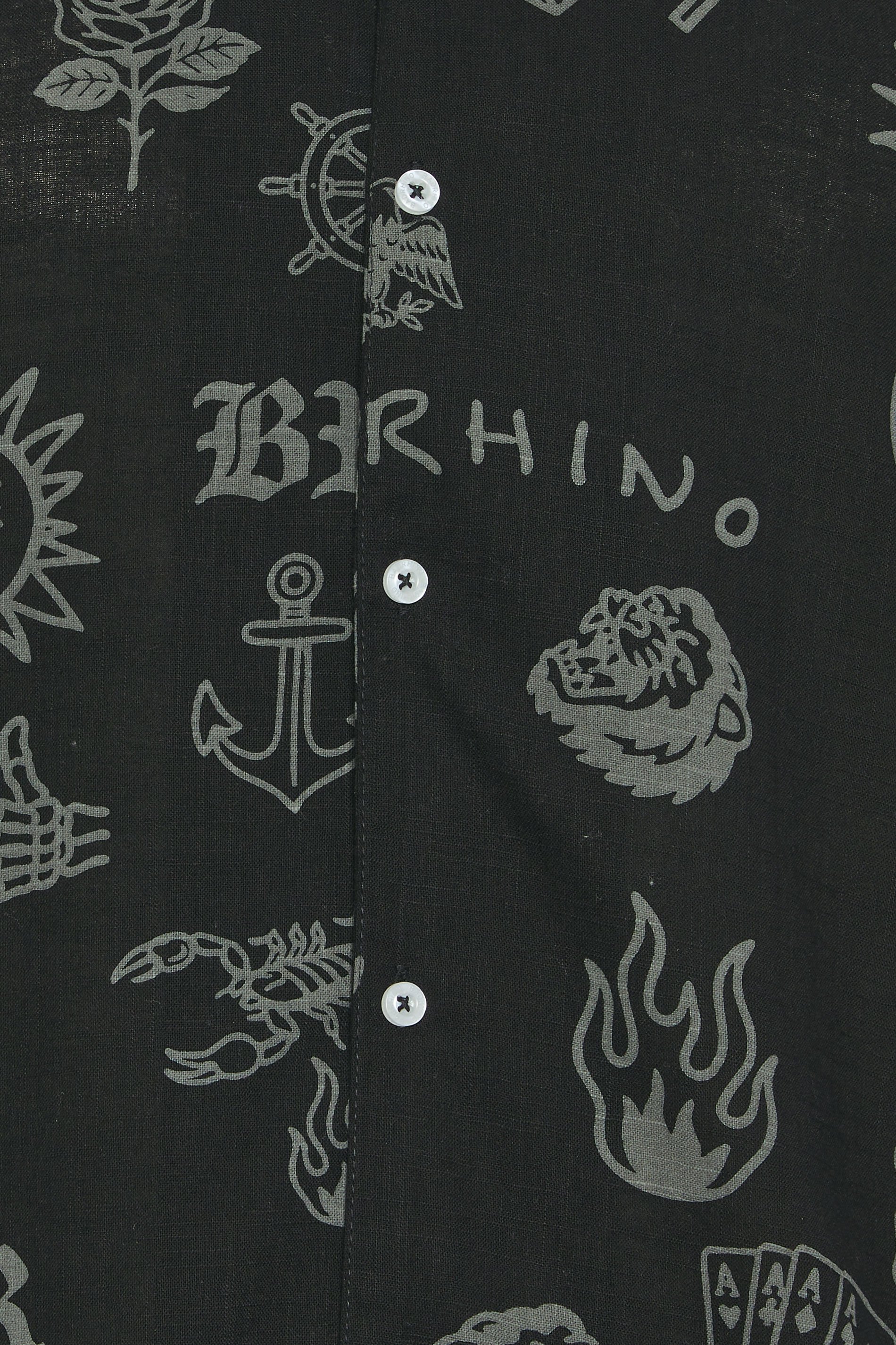 BadRhino Big & Tall Black Tattoo Print Shirt | BadRhino 4