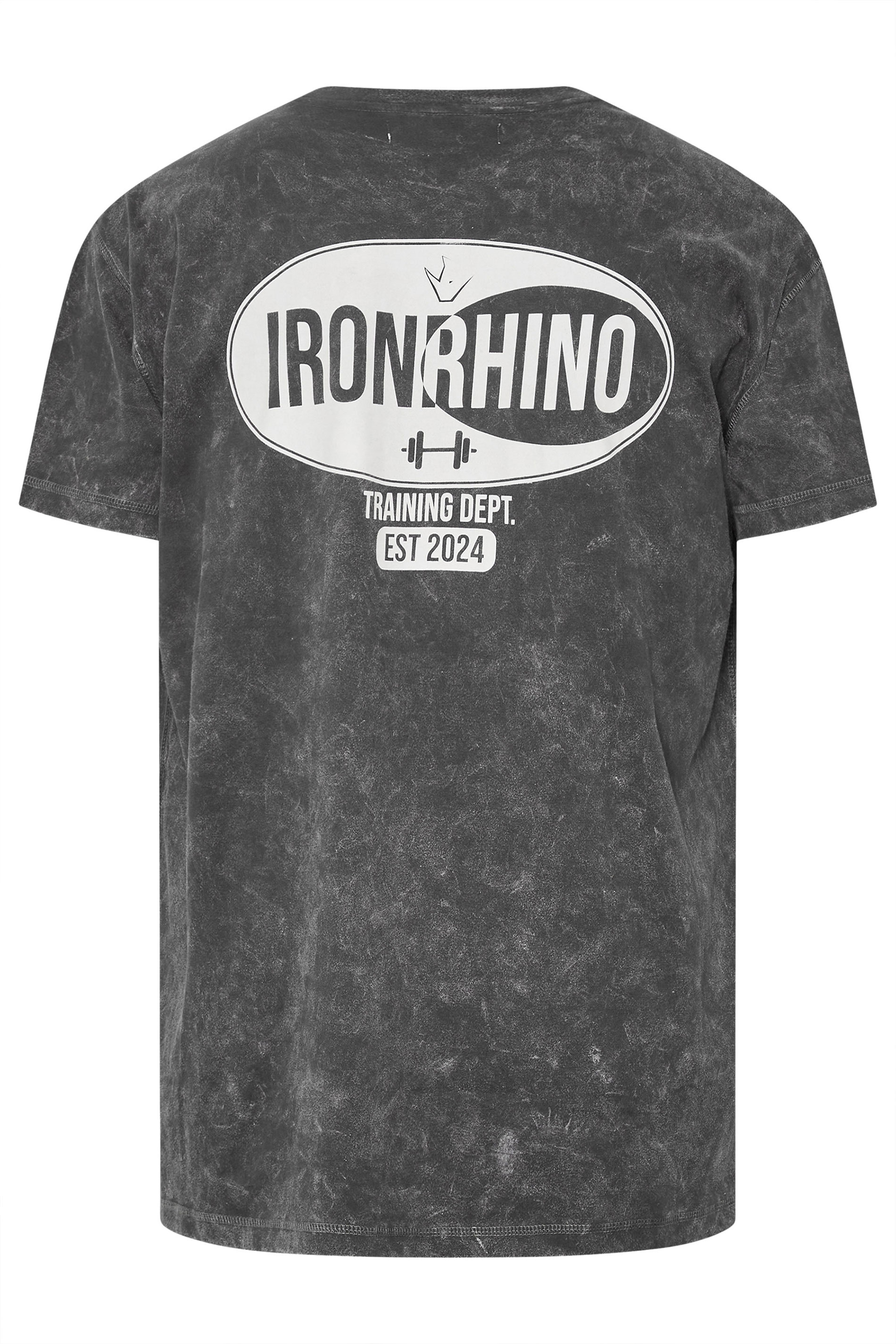 IronRhino Big & Tall Grey 'Training Dept' Acid Wash T-Shirt | BadRhino 7