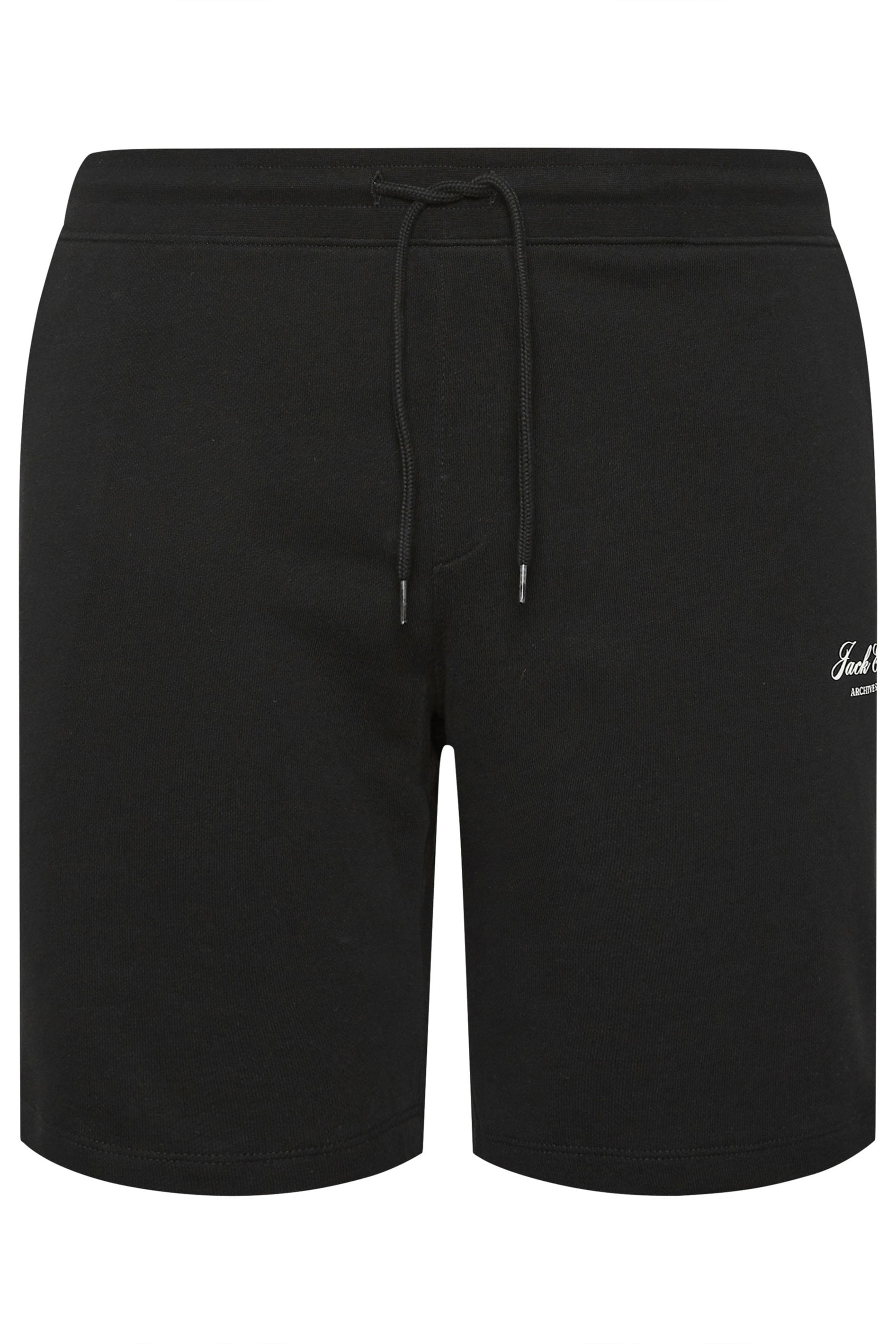 JACK & JONES Big & Tall Black Logo Jogger Sweat Shorts | BadRhino 2