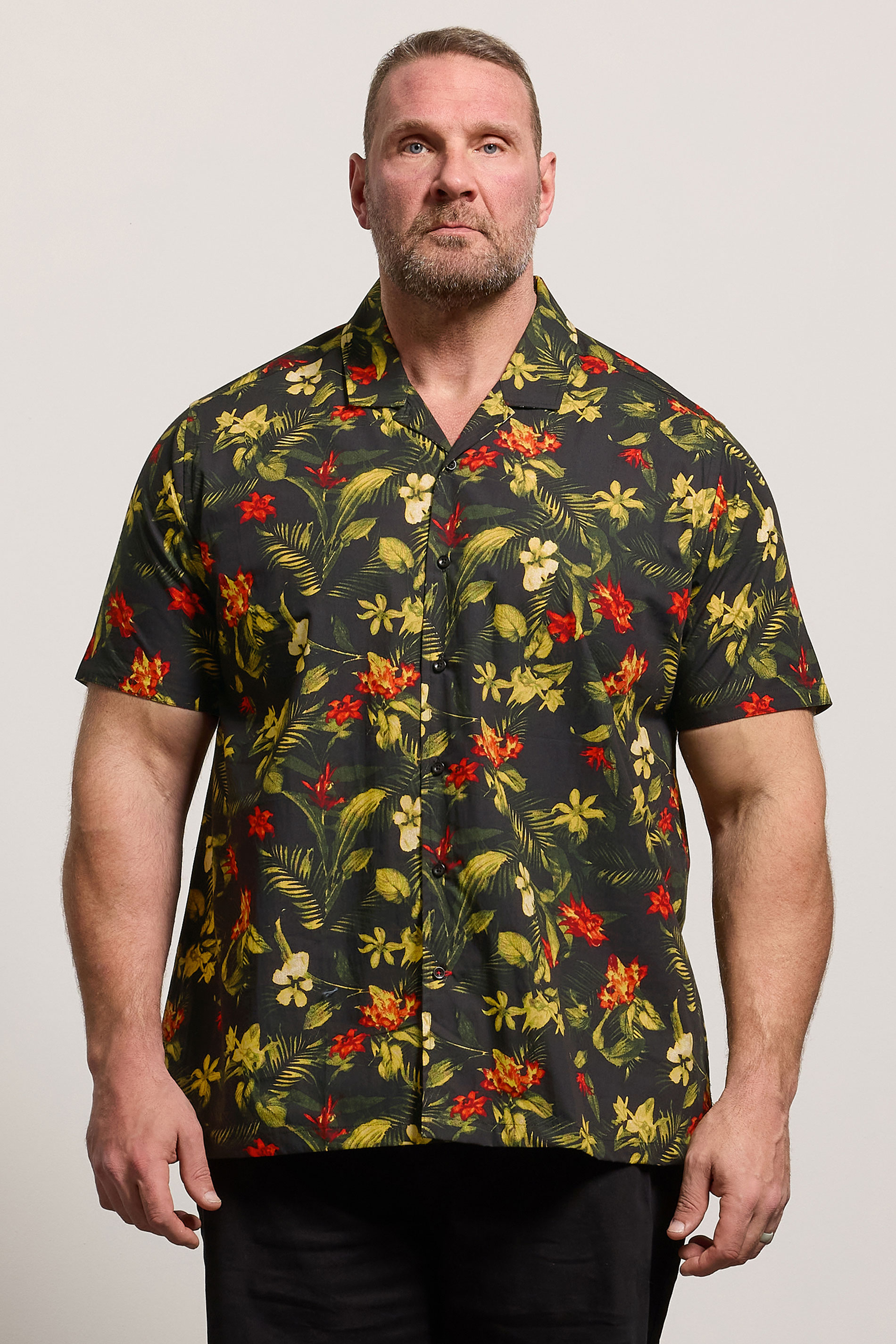 D555 Big & Tall Black Hawaiian Short Sleeve Shirt | BadRhino 3