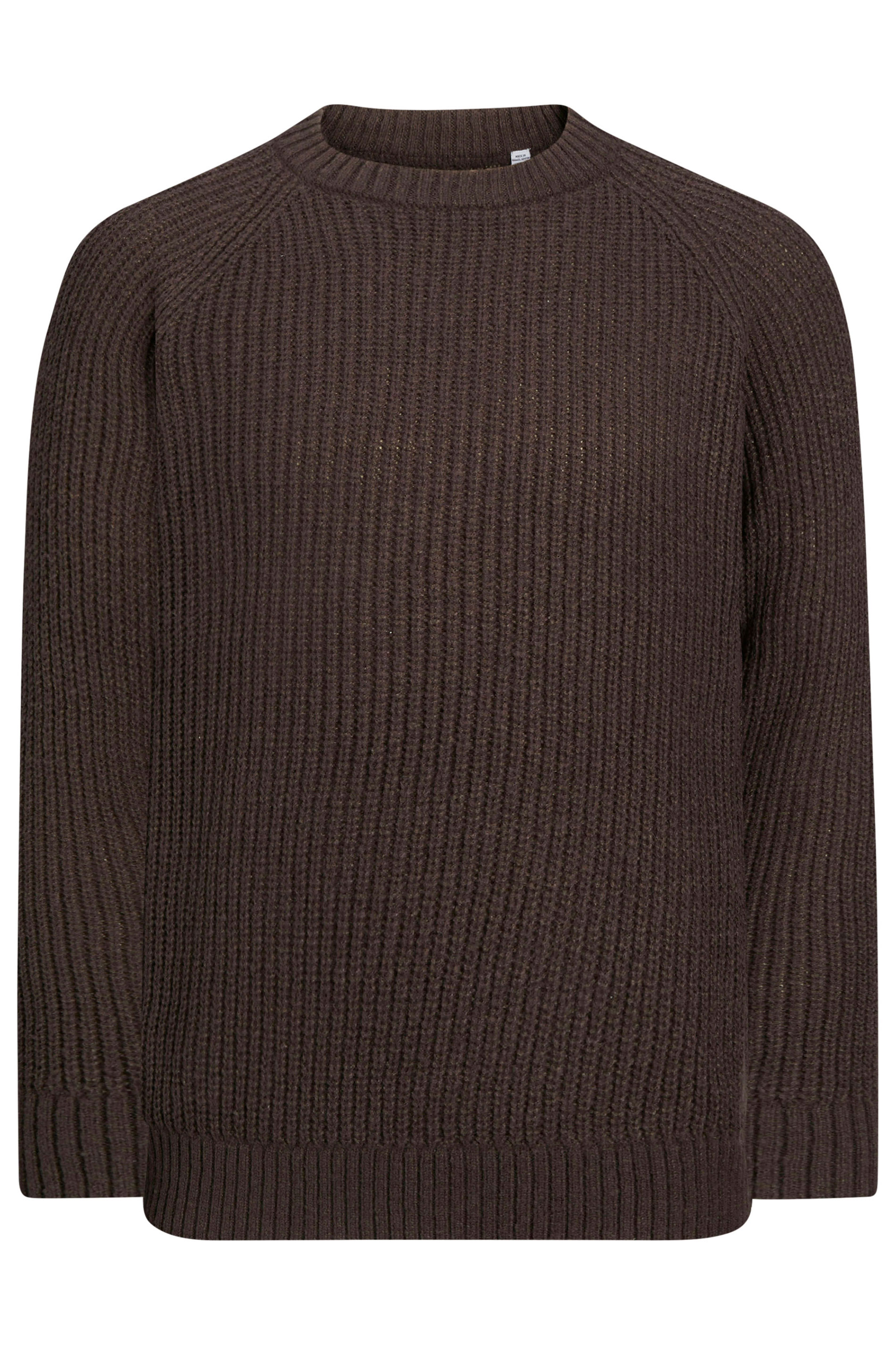 JACK & JONES Big & Tall Dark Brown Crew Neck Knit Jumper | BadRhino 2