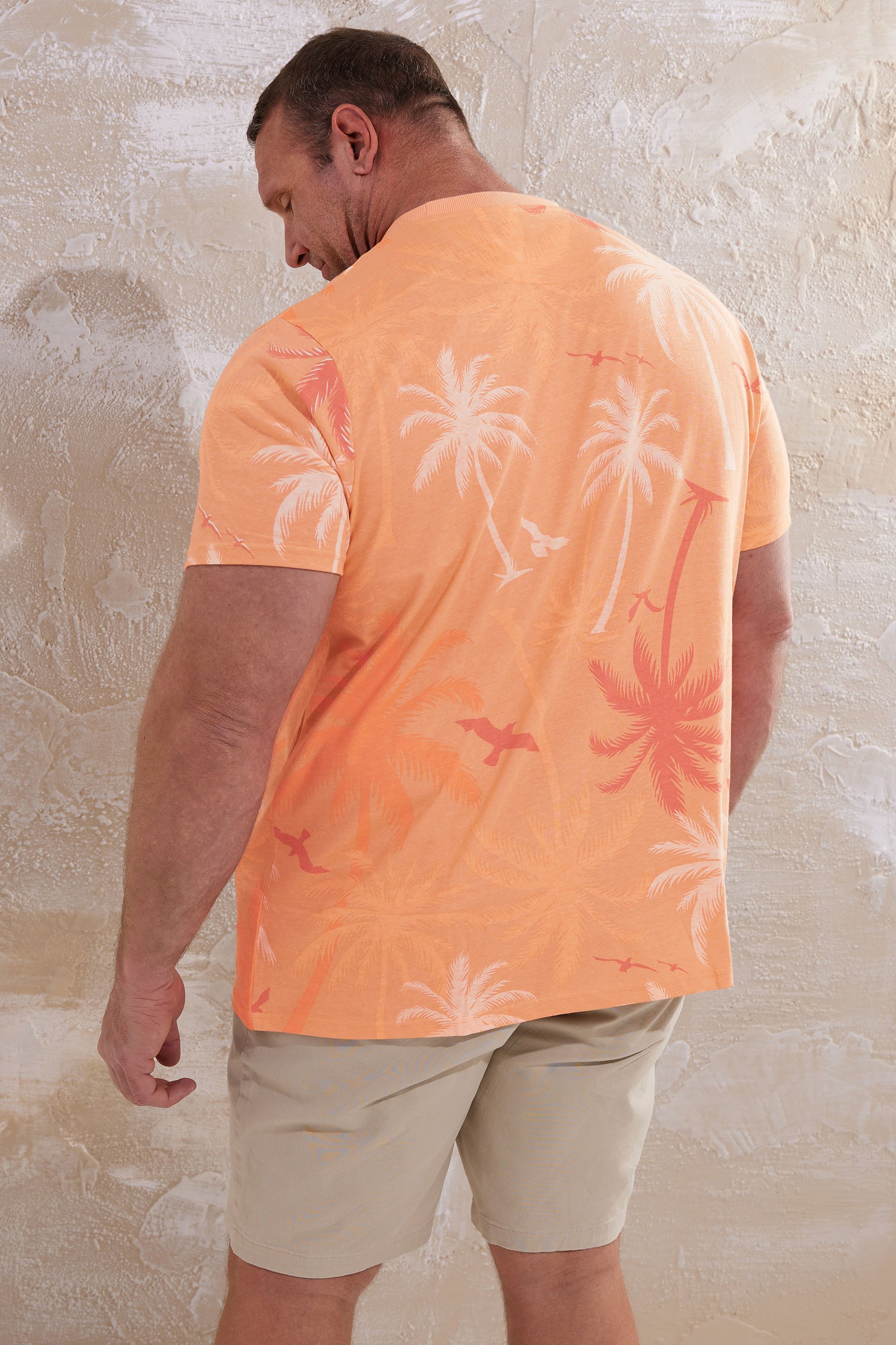 BadRhino Big & Tall Orange Palm Tree Print T-Shirt | BadRhino 4