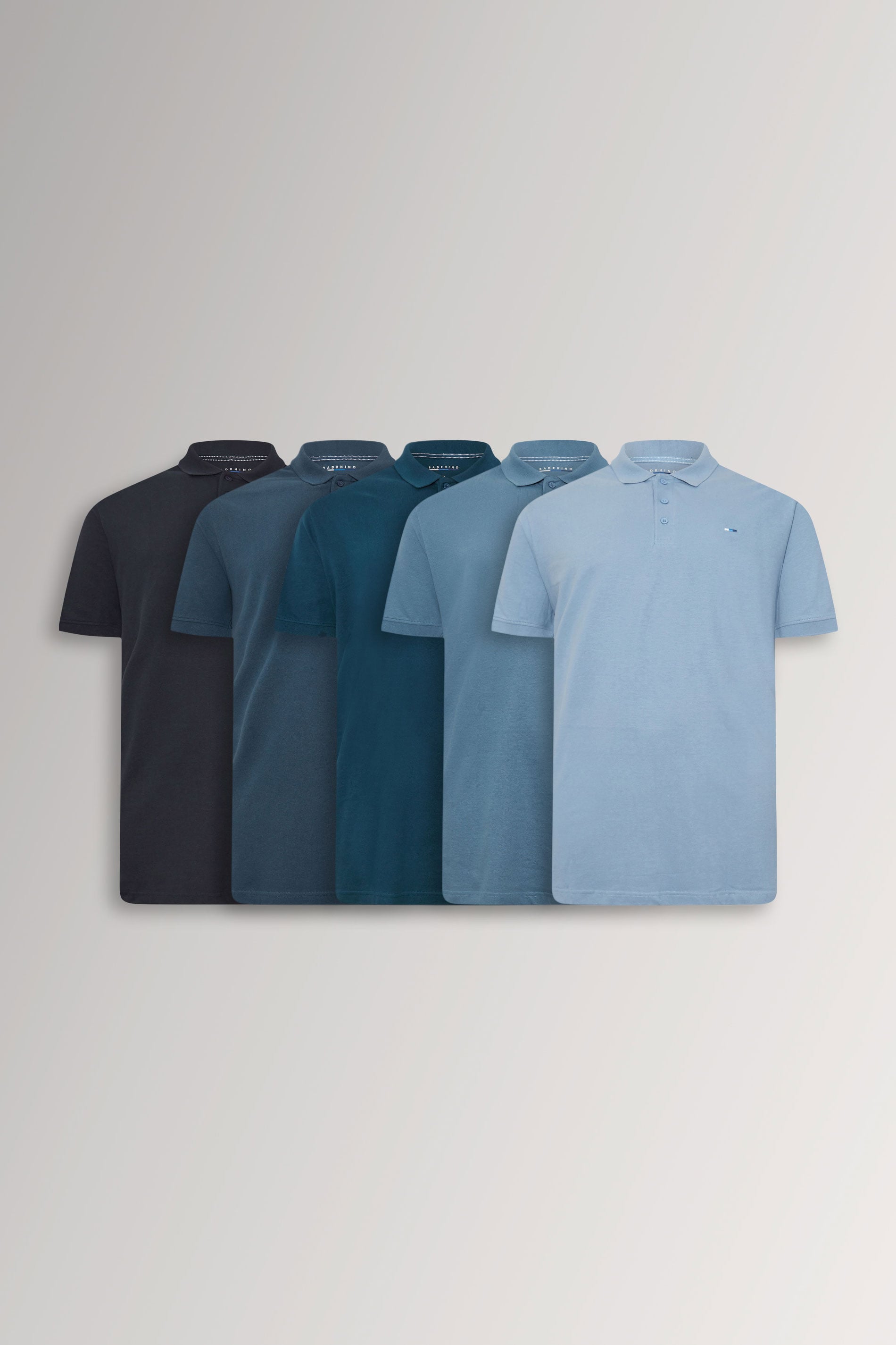 BadRhino Big & Tall 5 PACK Navy Blue & Light Blue Polo Shirts | BadRhino 3