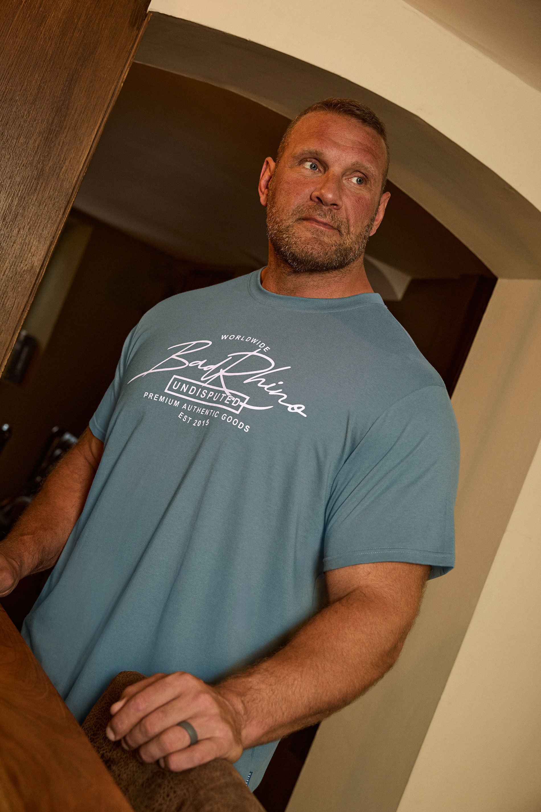 BadRhino Big & Tall Blue Script Graphic Print T-Shirt | BadRhino 1