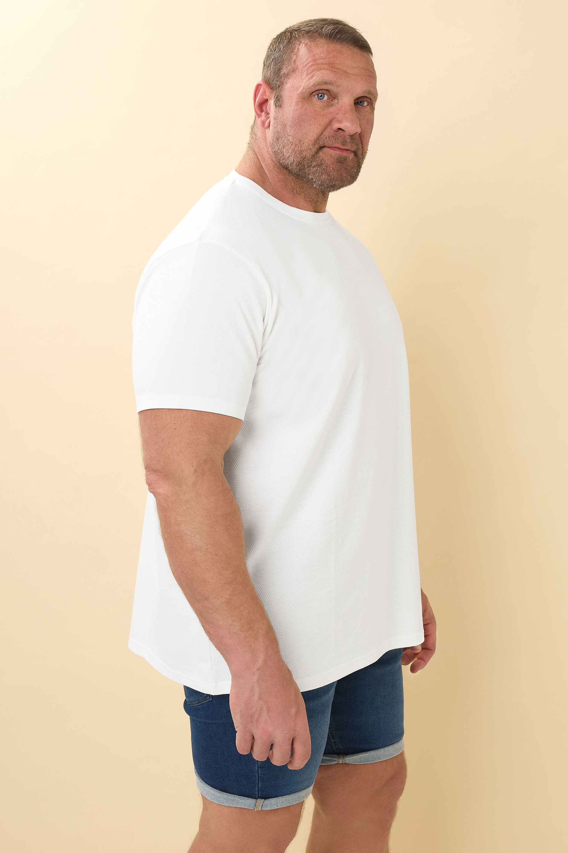 BadRhino Big & Tall White Textured T-Shirt | BadRhino 4