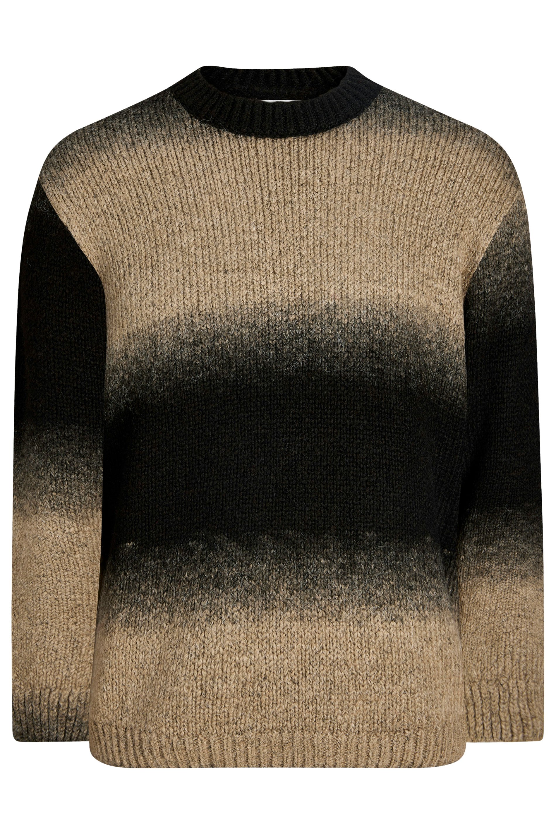 JACK & JONES Big & Tall Natural Brown Crew Neck Knit Jumper | BadRhino 1