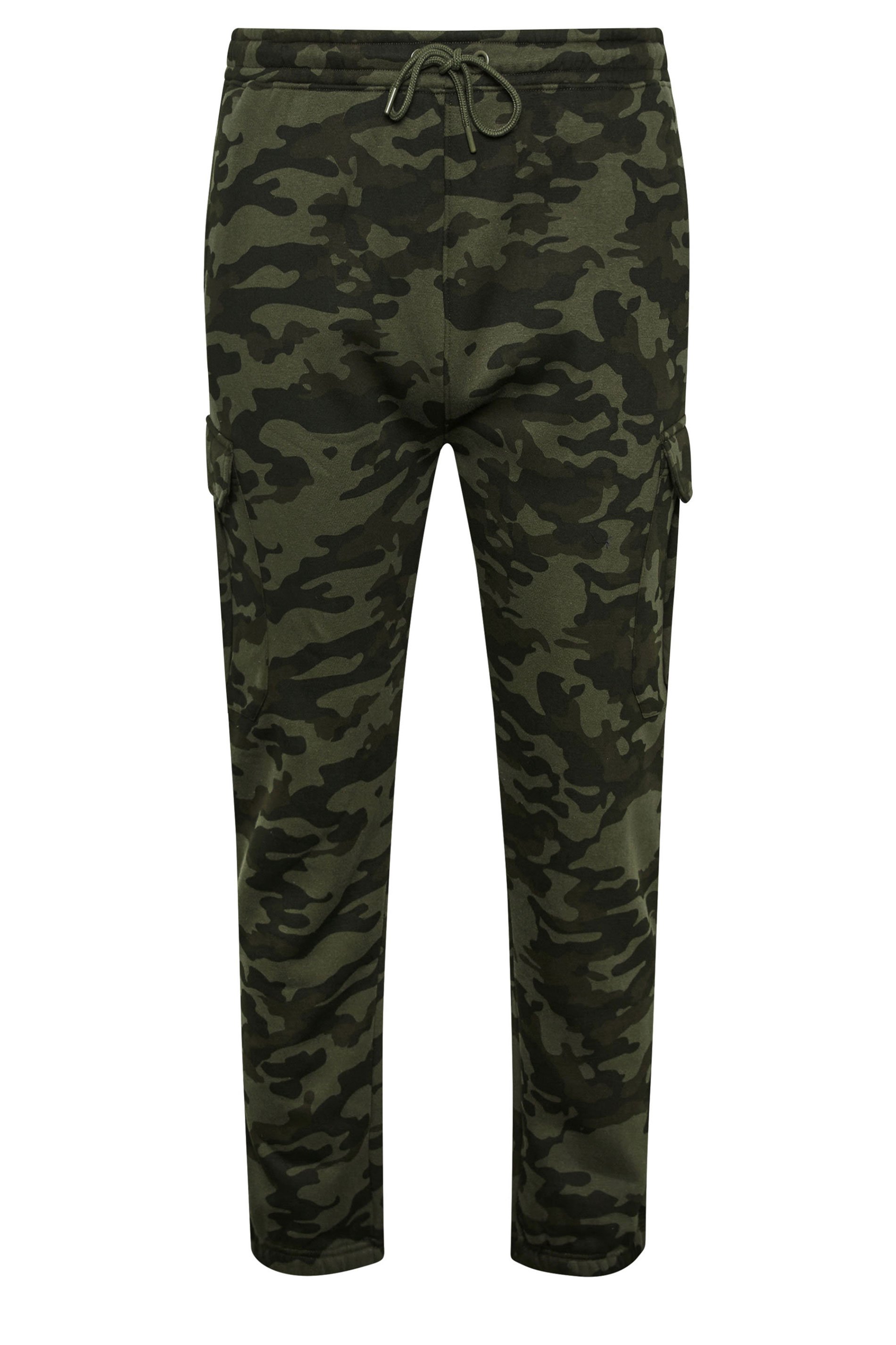 BadRhino Big Tall Green Camo Print Cargo Joggers BadRhino