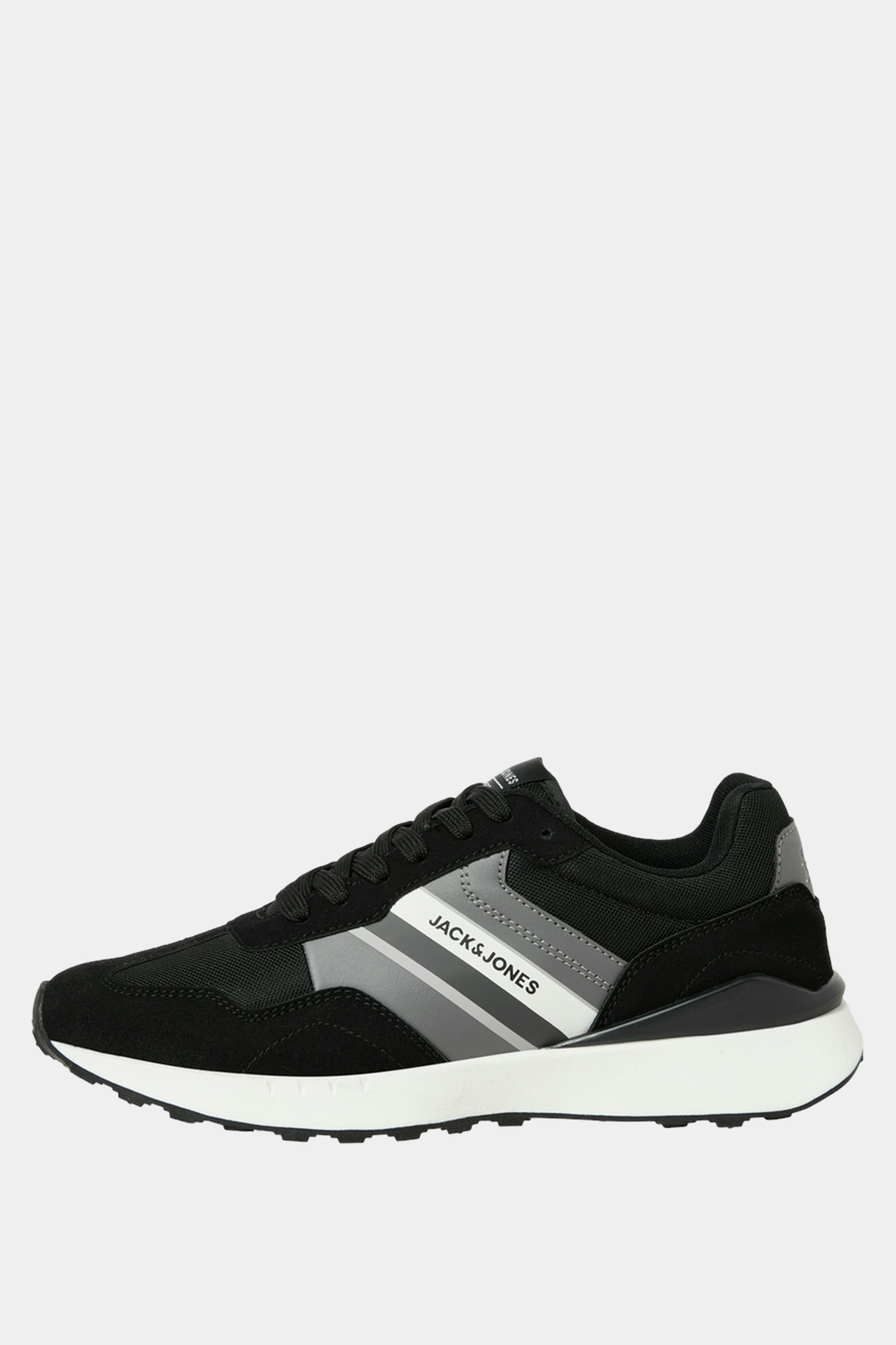 JACK & JONES Black & Grey Side Panel Trainers | BadRhino 3