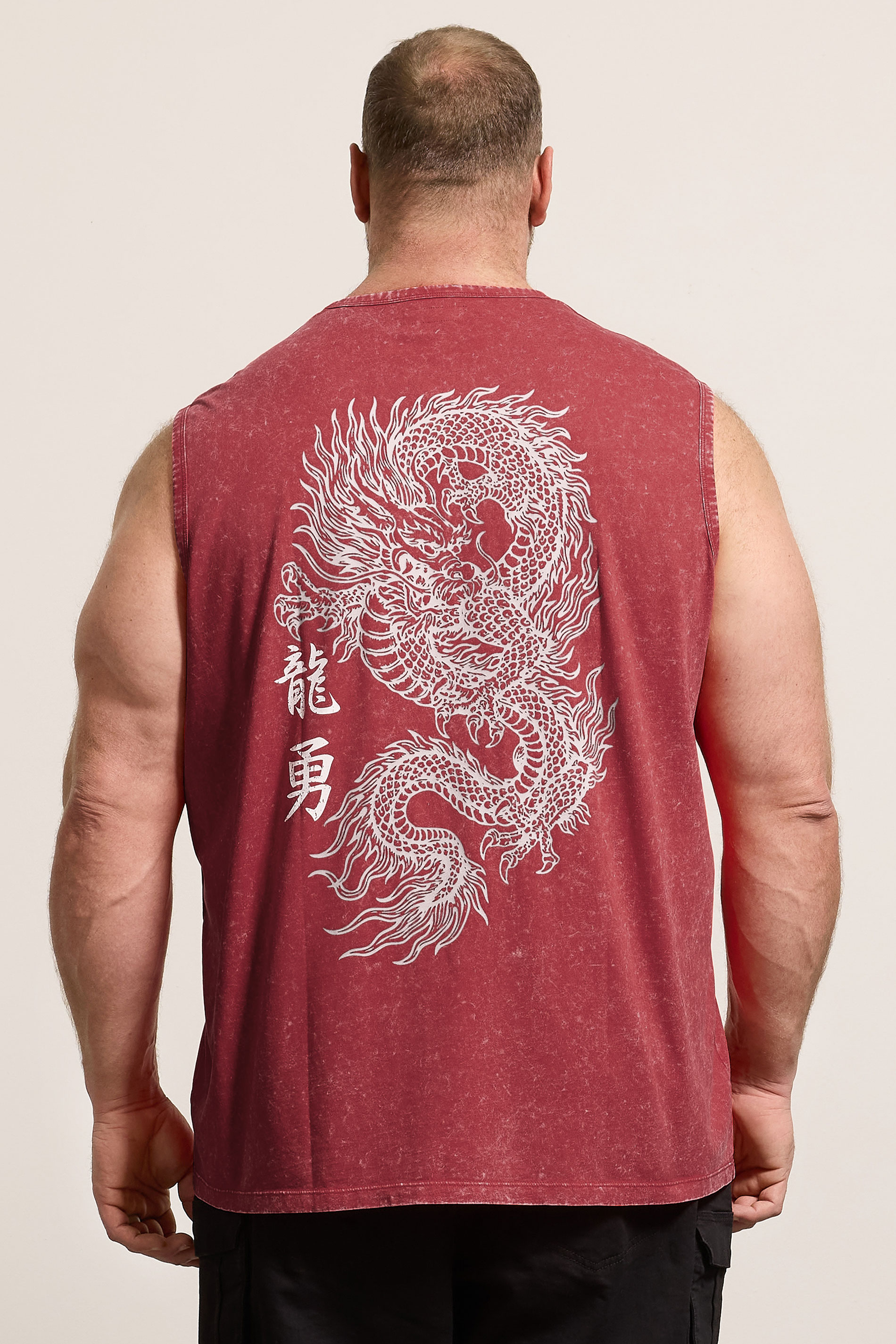 BadRhino Big & Tall Red Acid Wash Graphic Vest | BadRhino 2