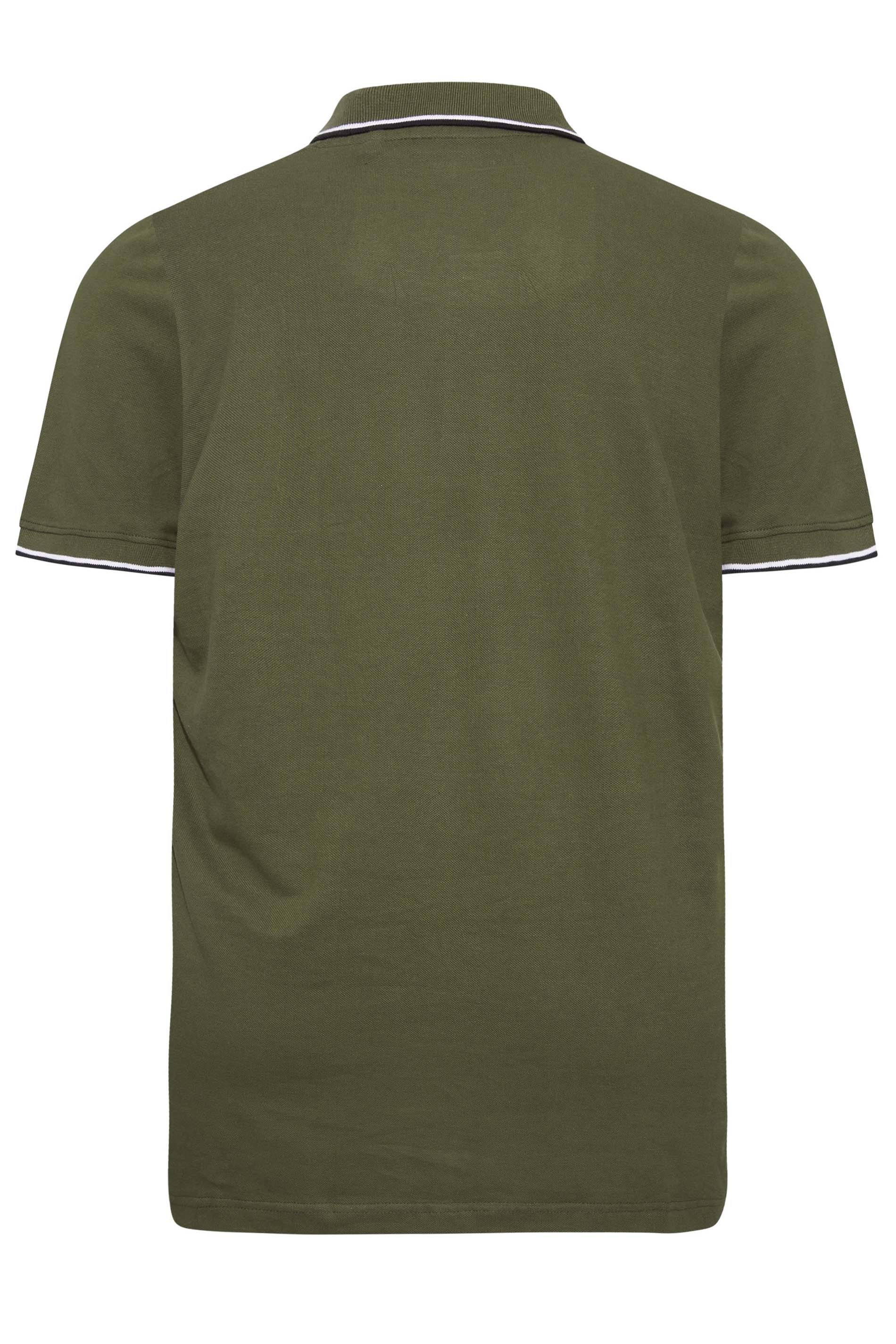 BadRhino Khaki Green Essential Tipped Polo Shirt | BadRhino