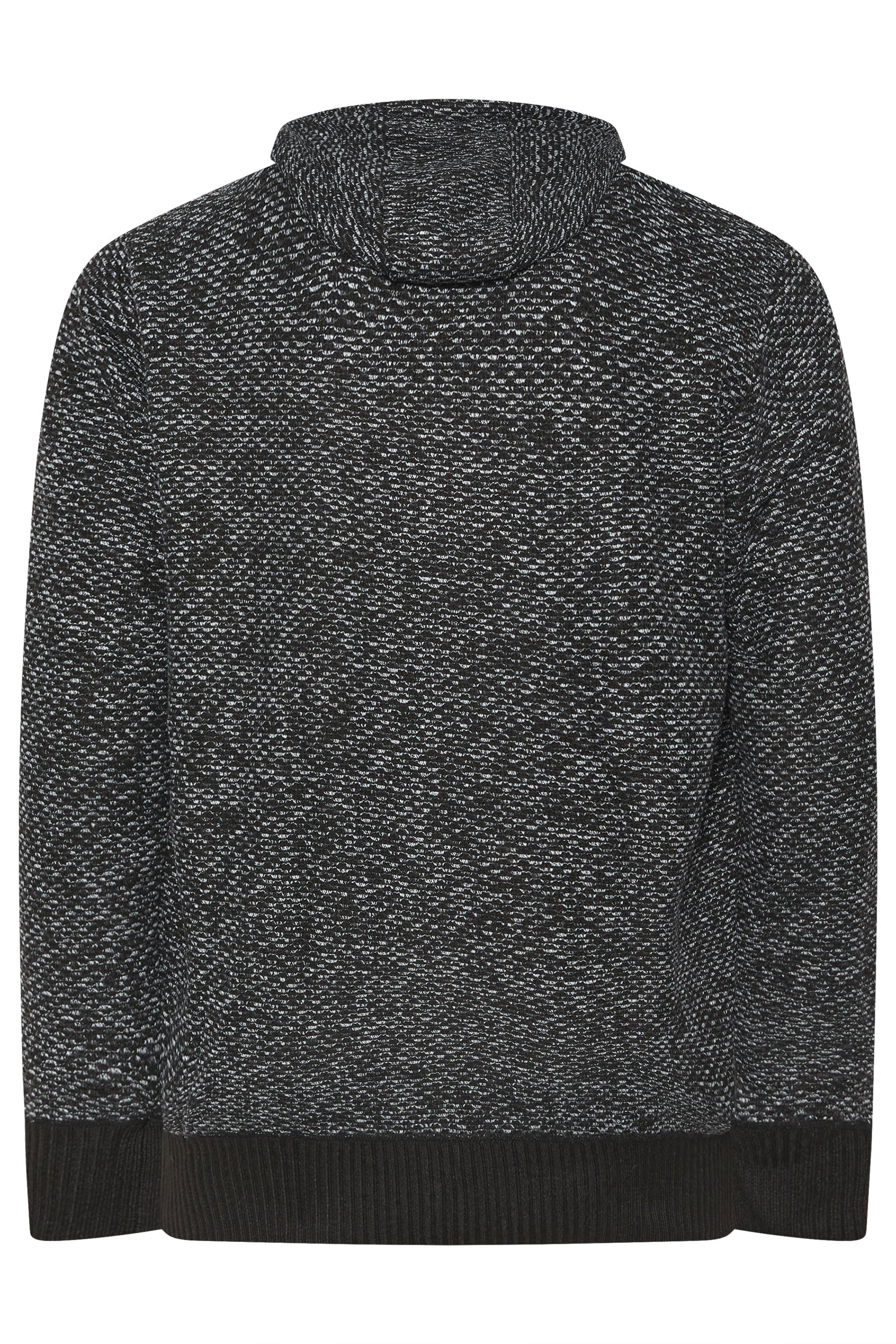 D555 Big & Tall Black Knitted Sherpa Lined Hoodie | BadRhino 5