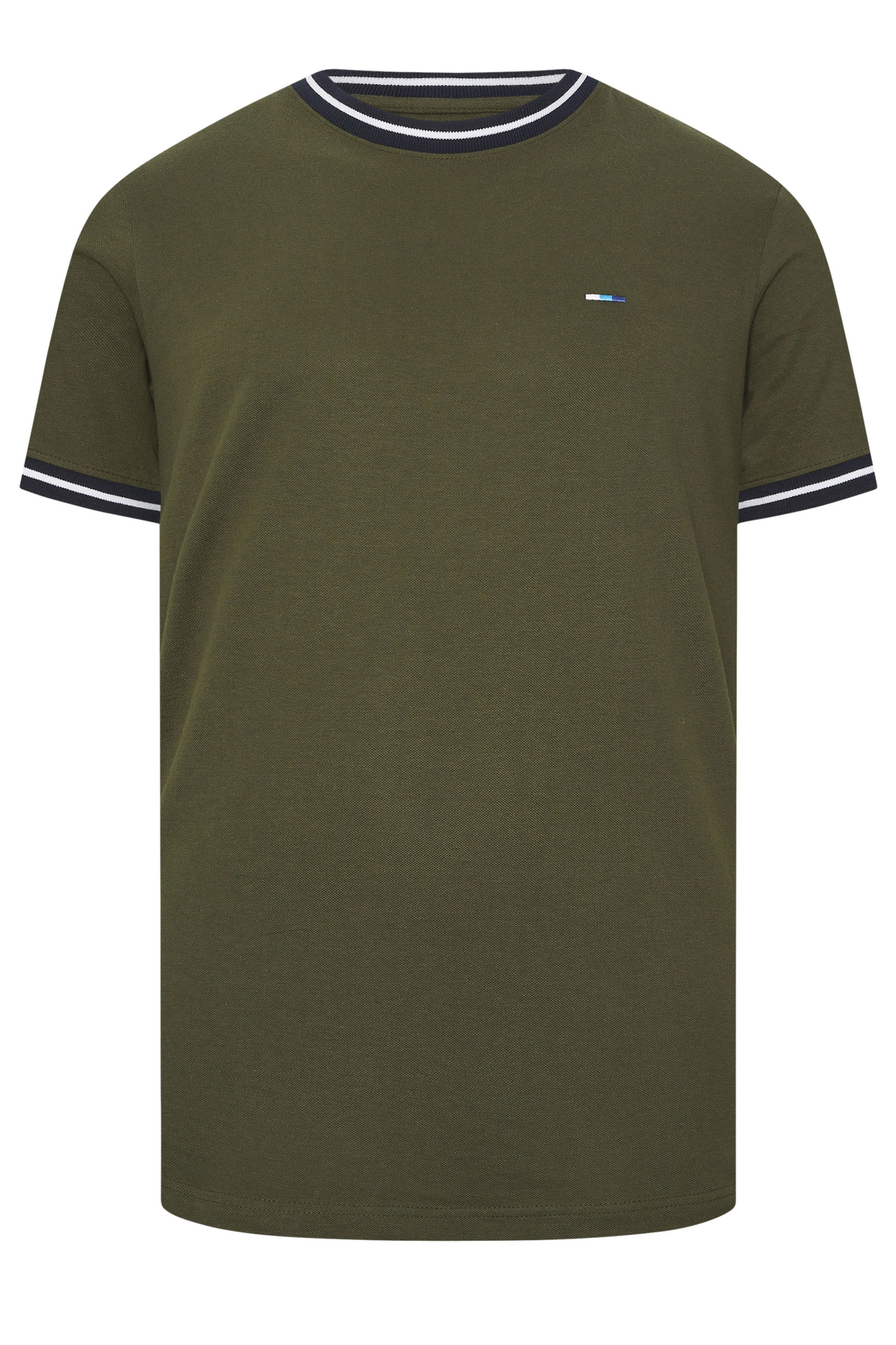 BadRhino Big & Tall Olive Green Extra Long Pique Ringer T-Shirt | BadRhino 7