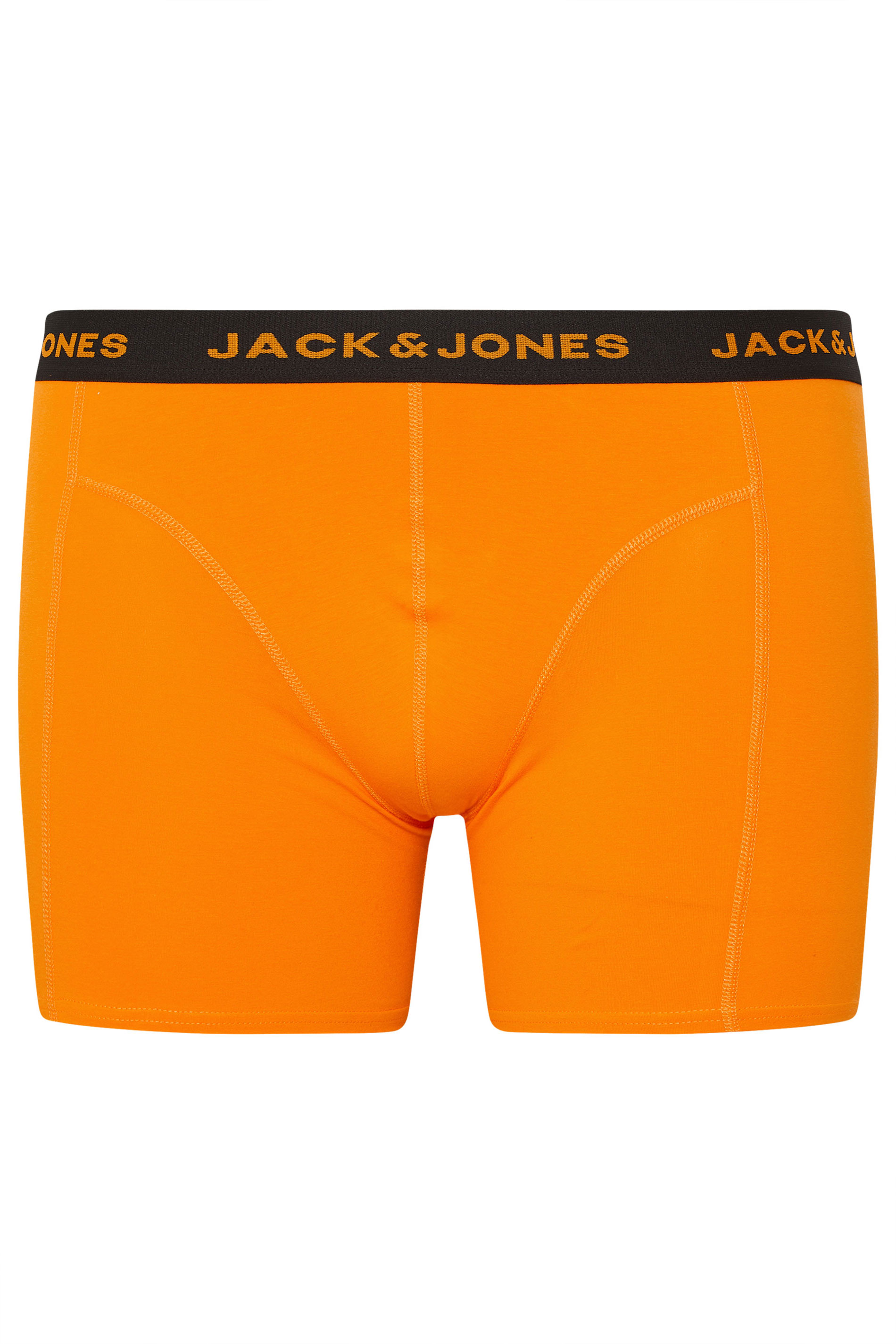 JACK & JONES Big & Tall 5 Pack Orange & Black Boxers | BadRhino 5